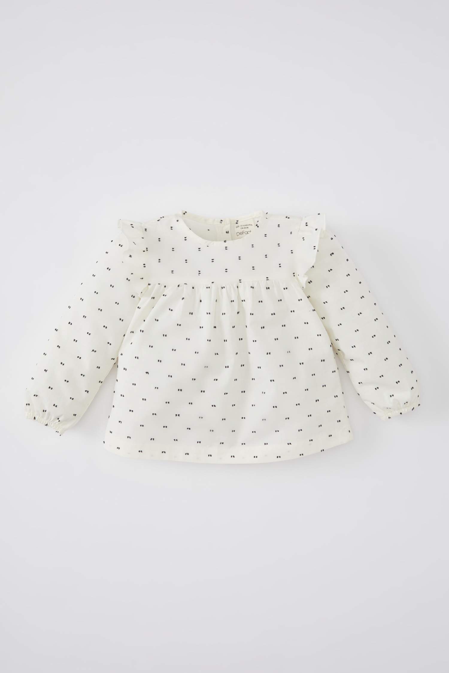 Kız Bebek Bisiklet Yaka Uzun Kollu Gömlek