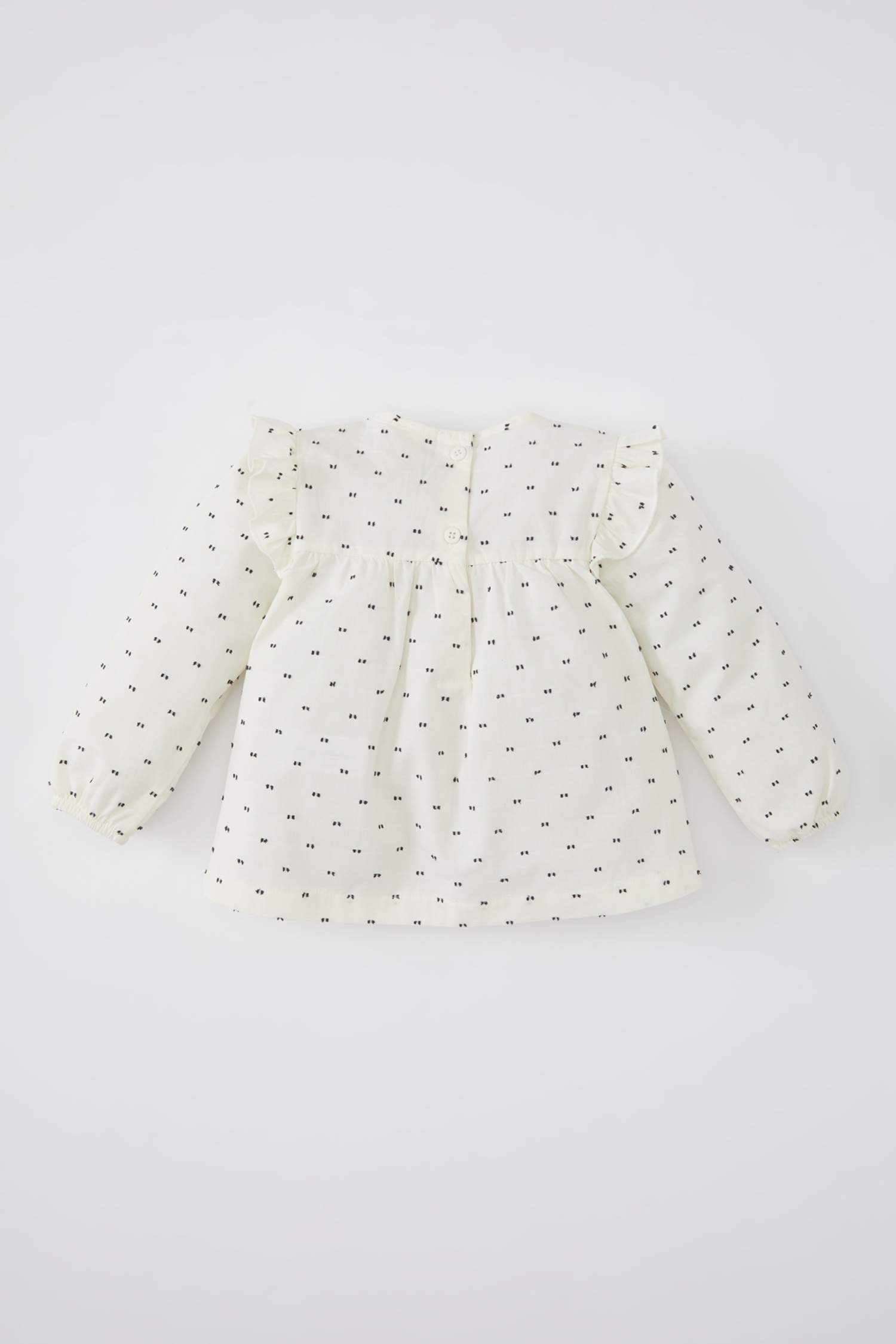 Kız Bebek Bisiklet Yaka Uzun Kollu Gömlek