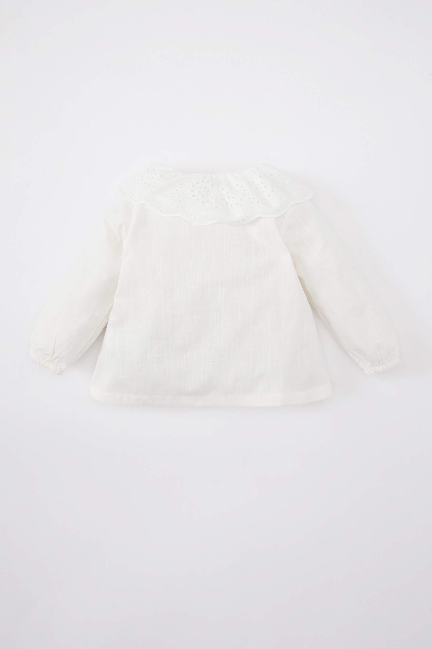 Chemise à manches longues aspect lin pour bébé fille