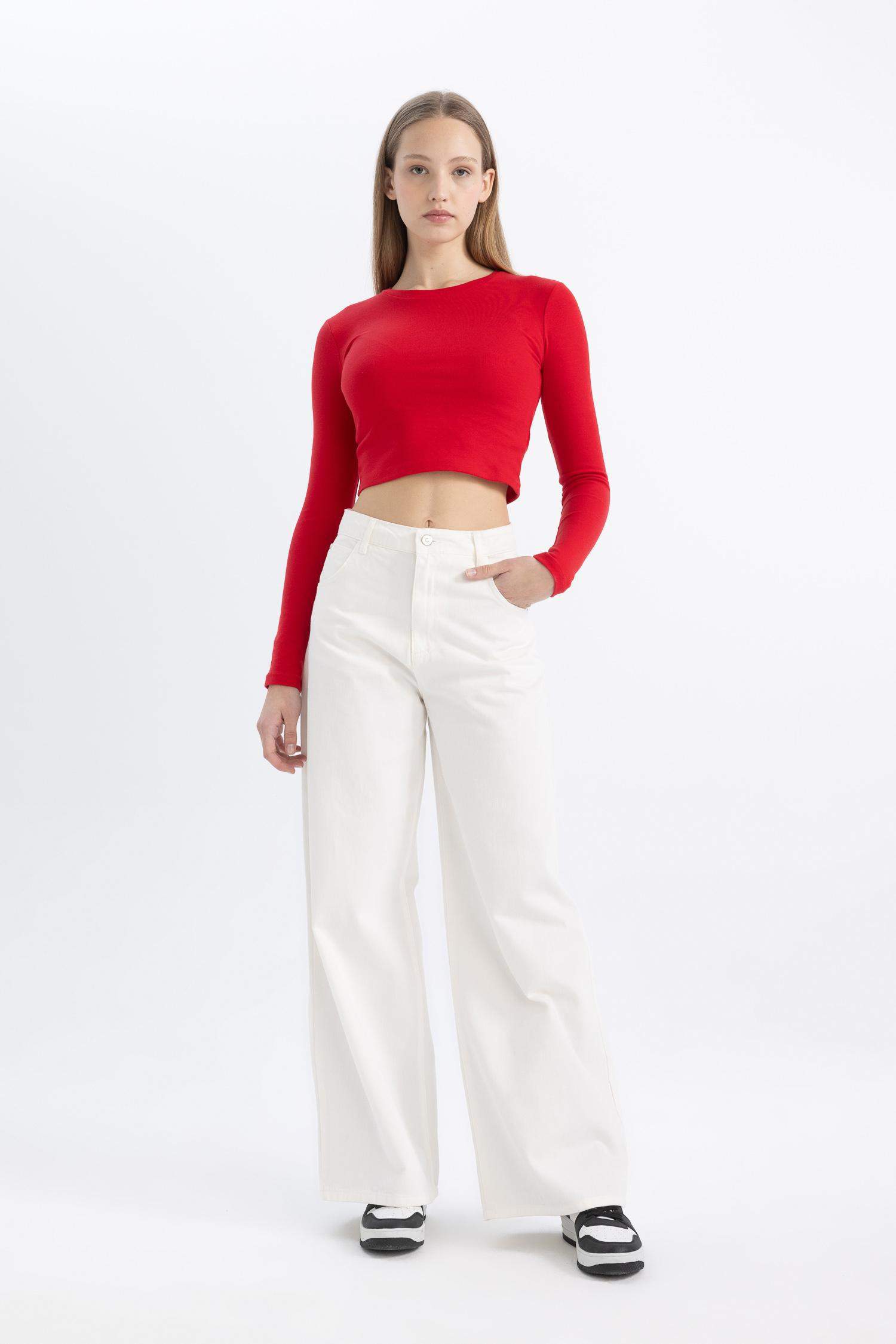 Wide Leg Geniş Paça Pantolon Gabardin Cepli