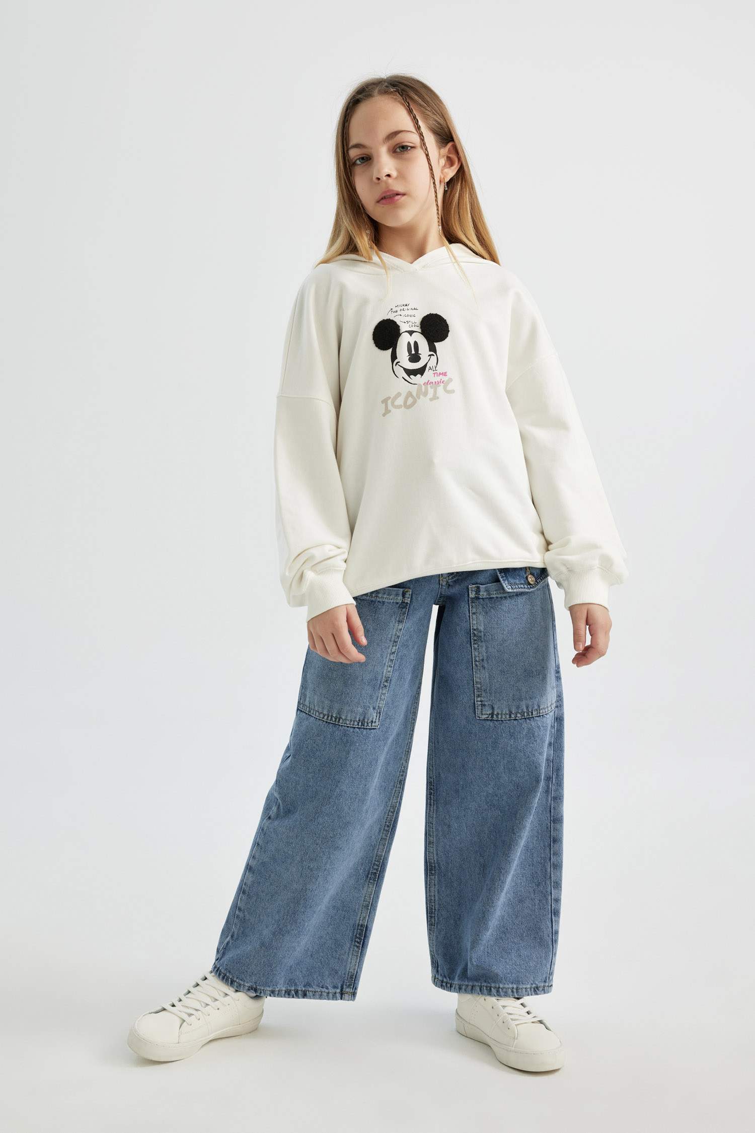 بنطرون بناتي وايد ليج برحل واسع وجيب