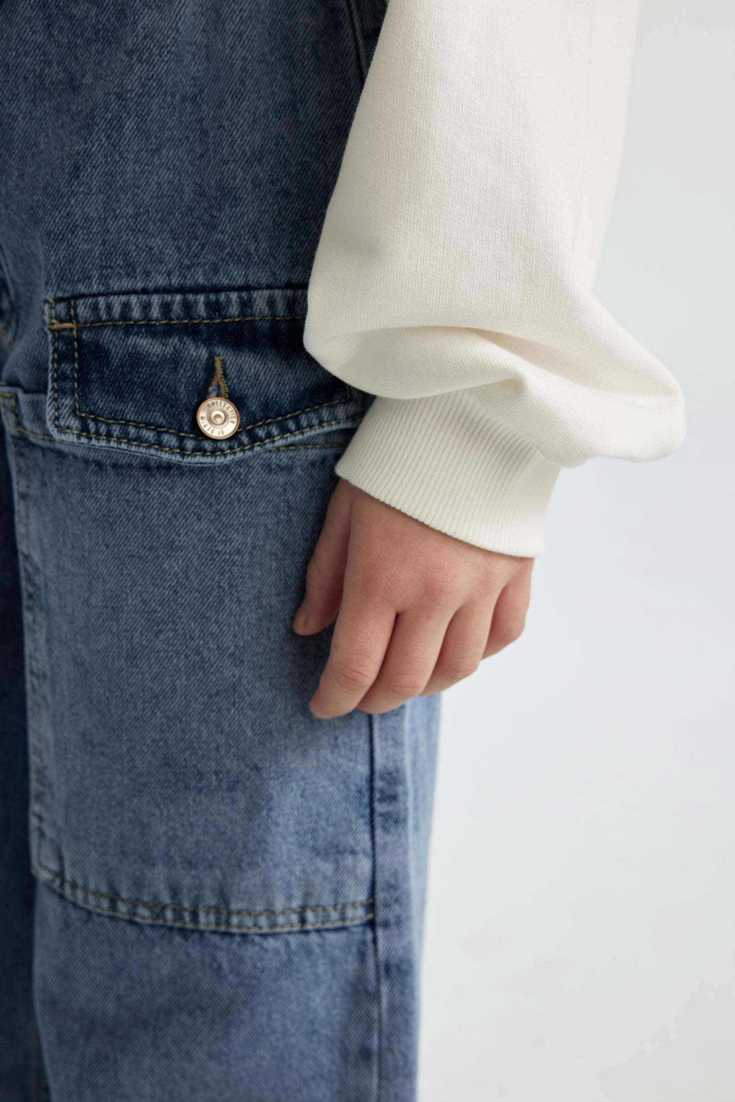 بنطرون بناتي وايد ليج برحل واسع وجيب