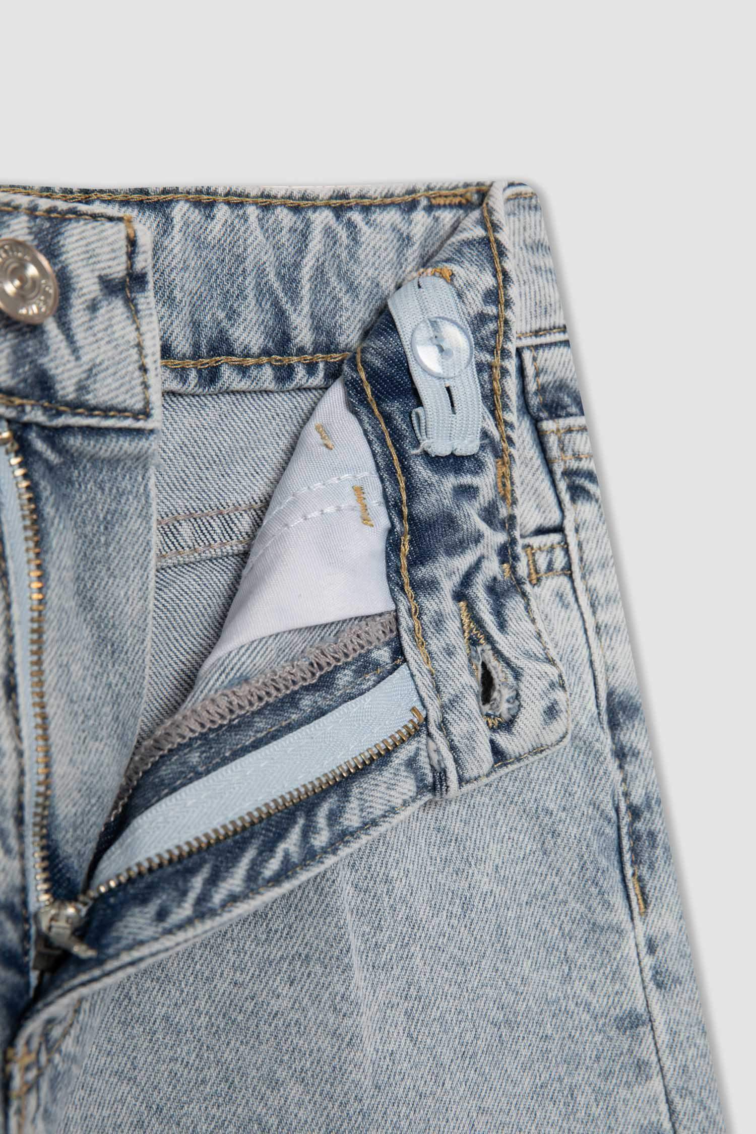 بنطلون بناتي وايد ليج برجل واسع بجيب