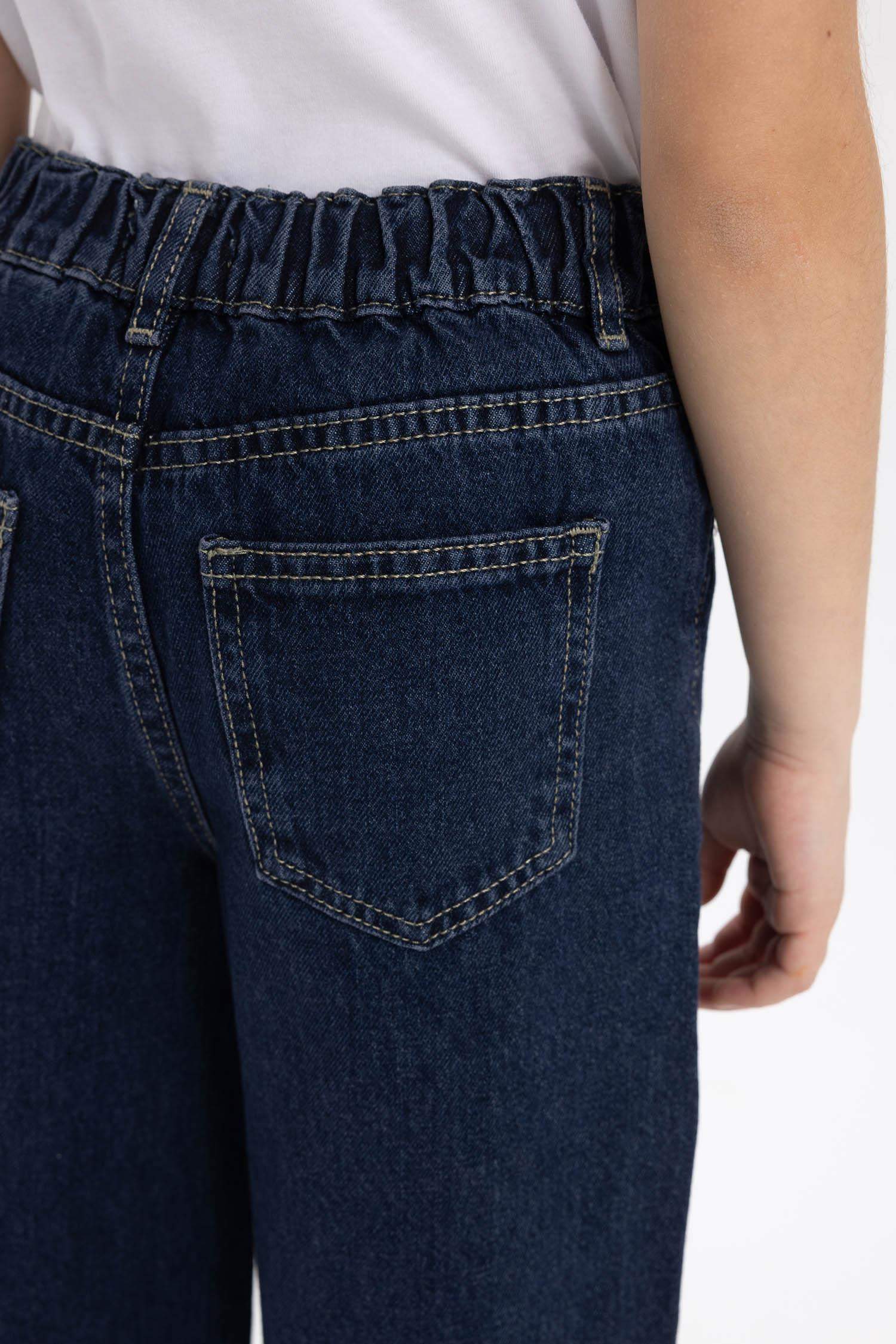 بنطلون بناتي وايد ليج برجل واسع بجيب