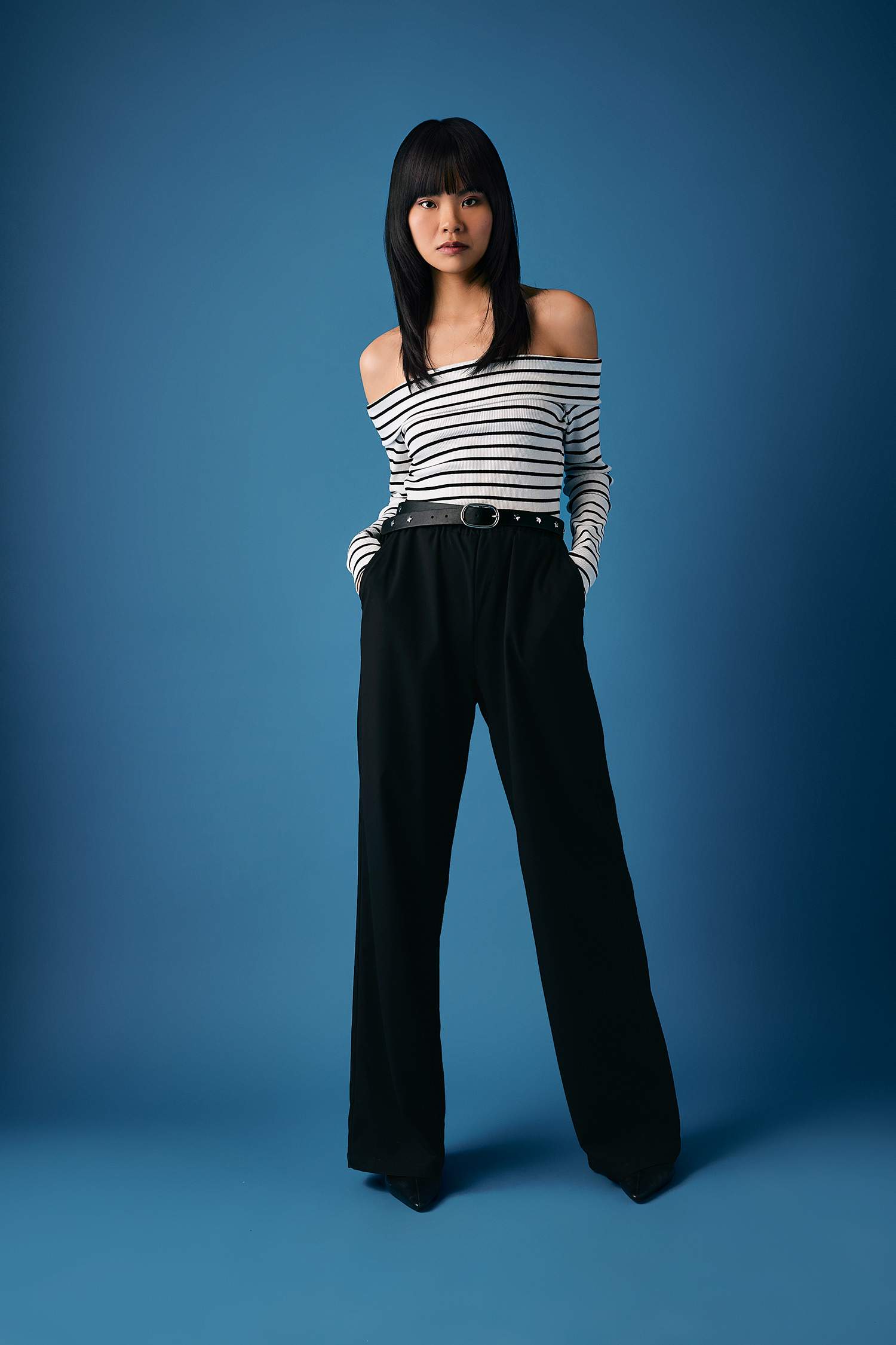 Fitted Striped Long Sleeve T-Shirt