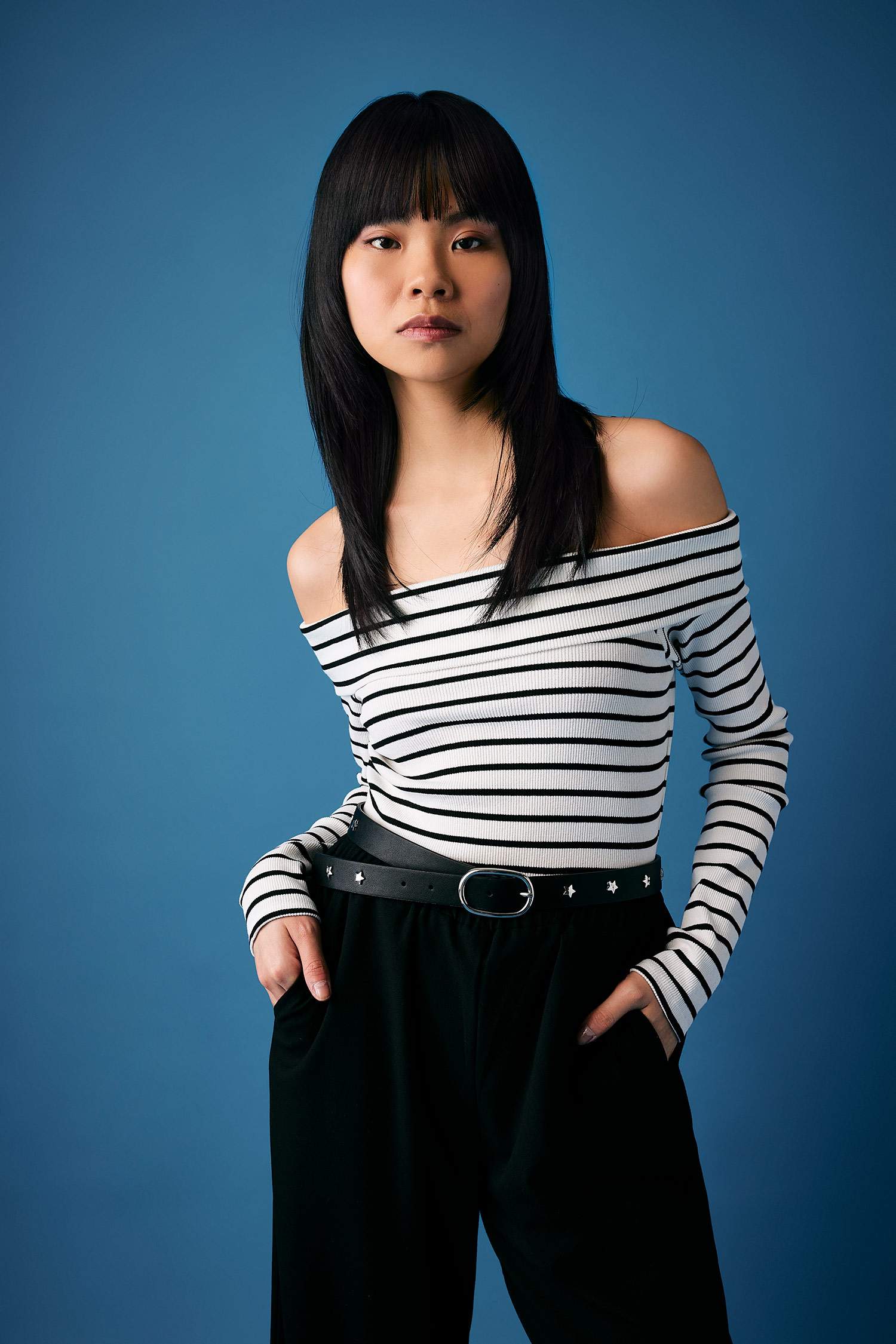 Fitted Striped Long Sleeve T-Shirt