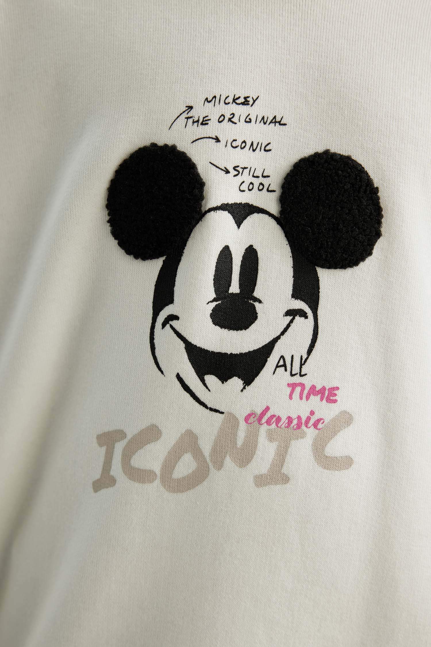 سويت شيرت بناتي قصة مريحة بغطاء للرأس من ديزني ميكي وميني