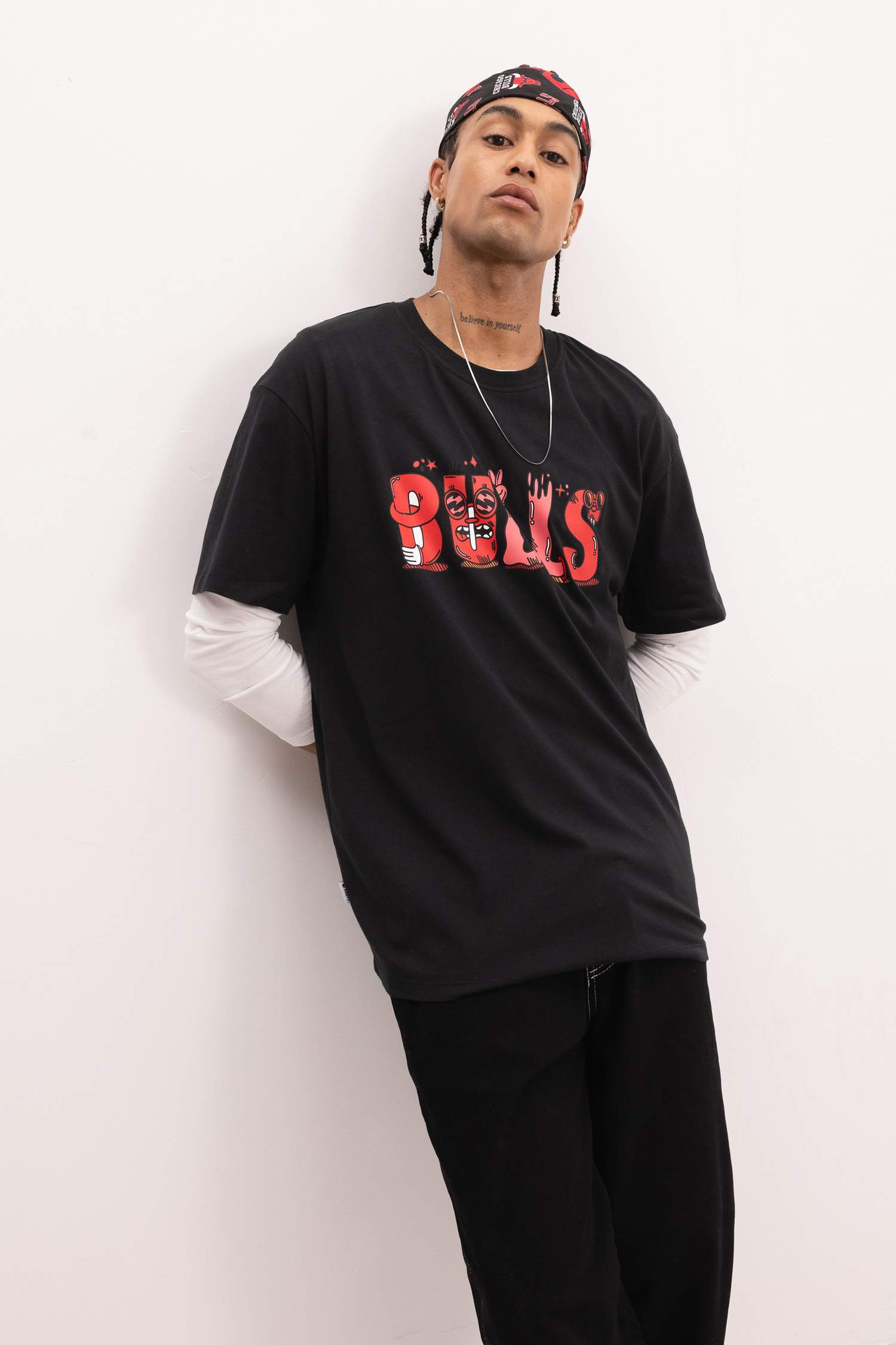 DeFactoFit NBA Chicago Bulls Boxy Fit Short Sleeve T-Shirt