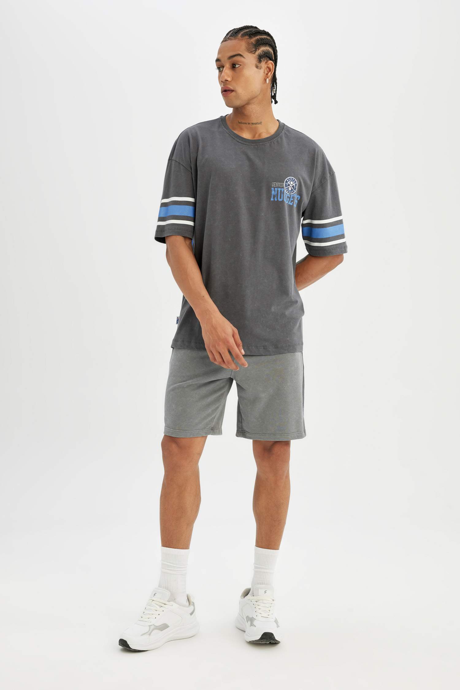 DeFactoFit NBA Denver Nuggets Standard Fit Cropped Shorts