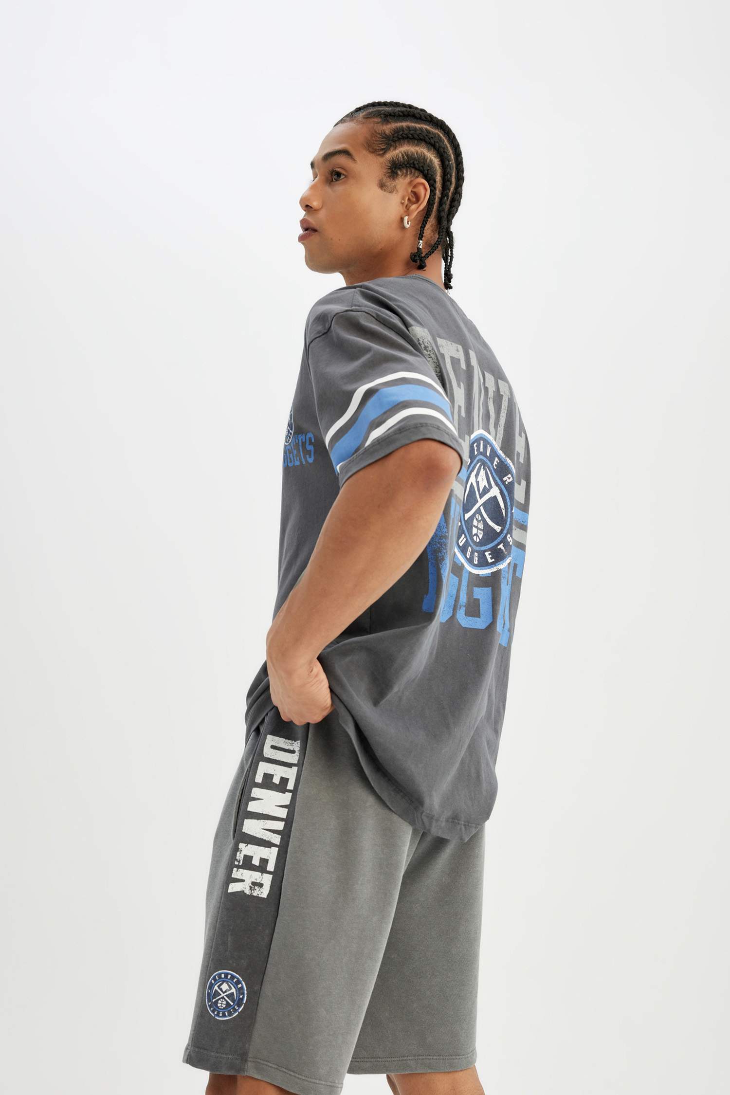 DeFactoFit NBA Denver Nuggets Standard Fit Cropped Shorts