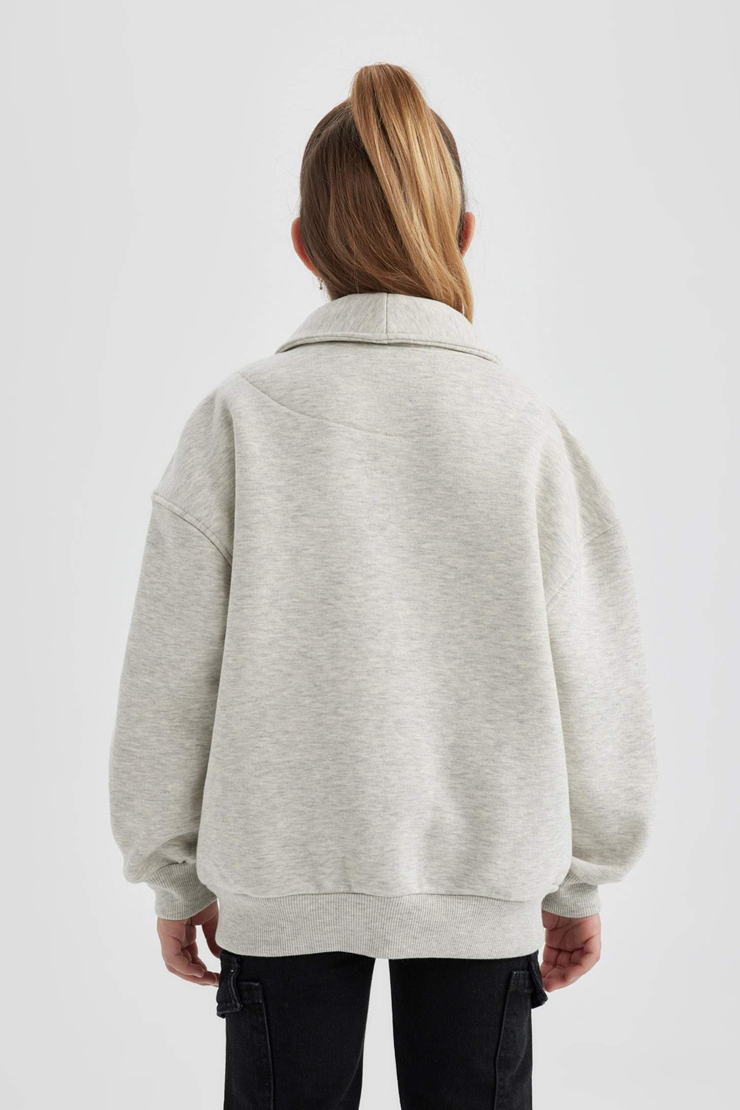 Kız Çocuk Ceket Yaka İçi Yumuşak Tüylü Düğmeli Hırka