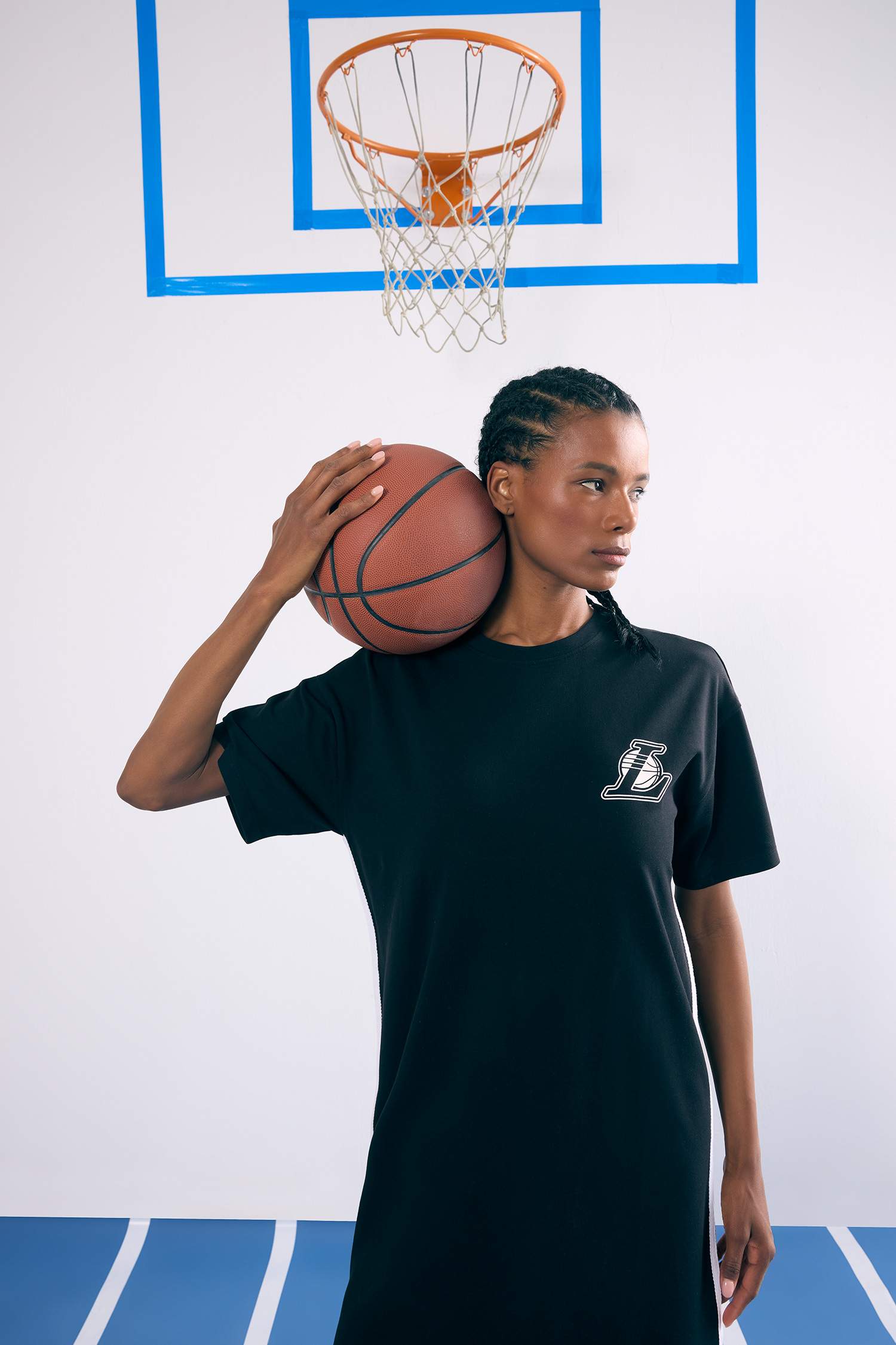 Robe mi-longue en piqué oversize à manches courtes NBA Los Angeles Lakers de DeFactoFit