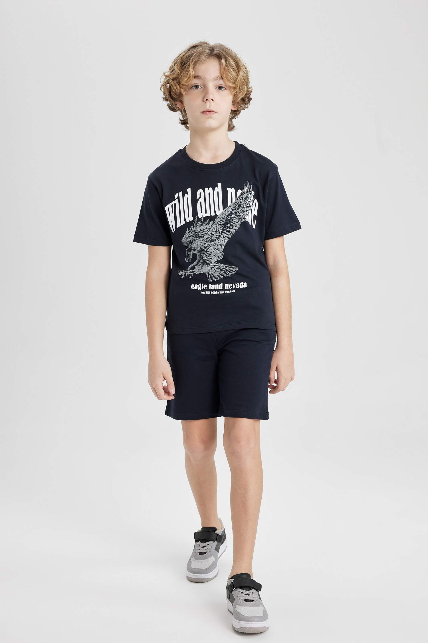 Boy Printed Short Sleeve T-Shirt Shorts 2 Piece Set