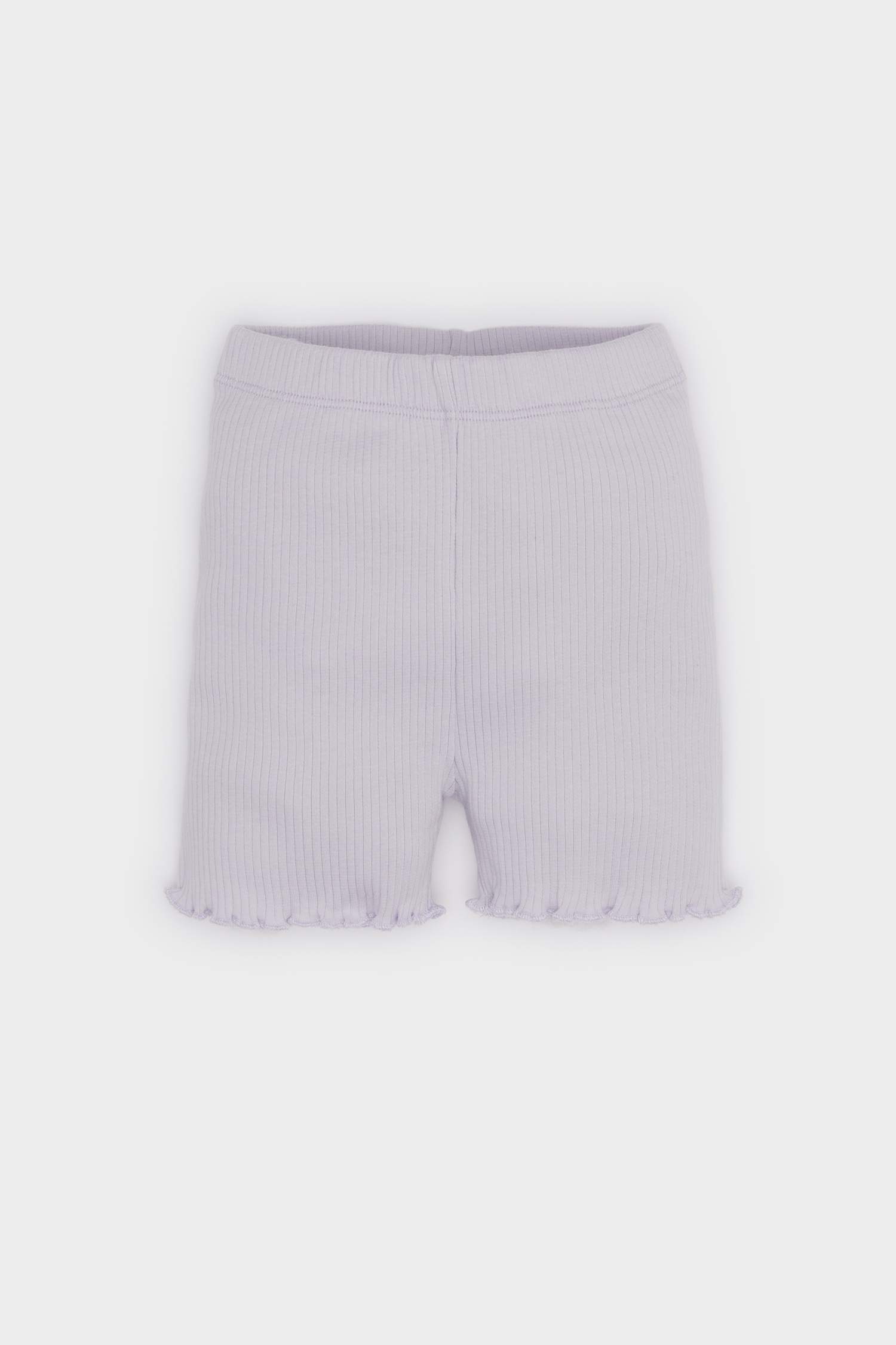 Kız Bebek 2'li Takım Fitilli Kaşkorse Kısa Kollu Tişört Beli Lastikli Şort