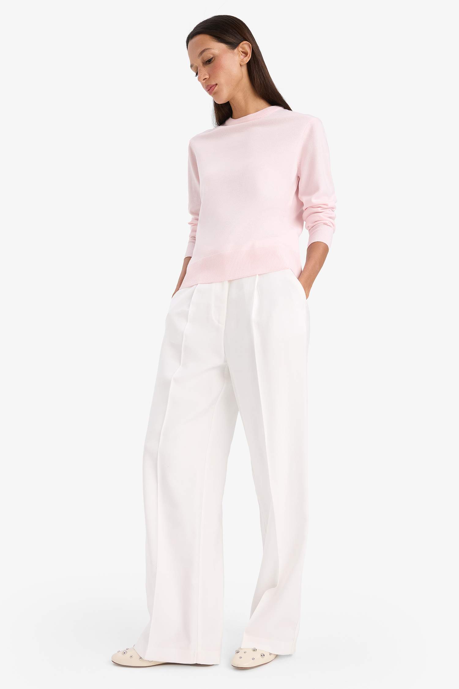 Relax Fit Crew Neck Knit Pullover