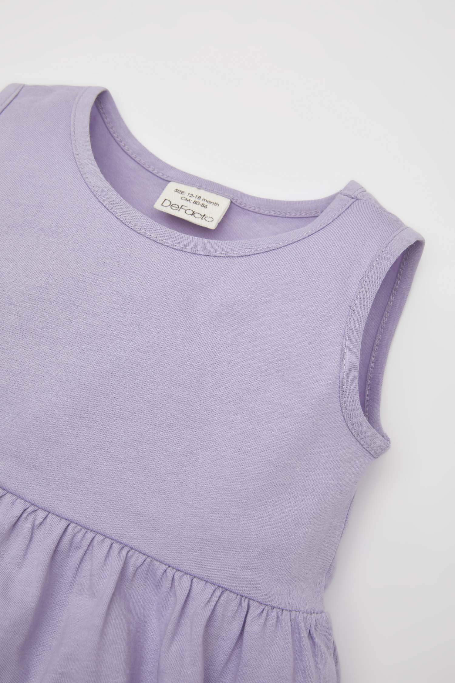 Kız Bebek Desenli Kolsuz 2'li Elbise