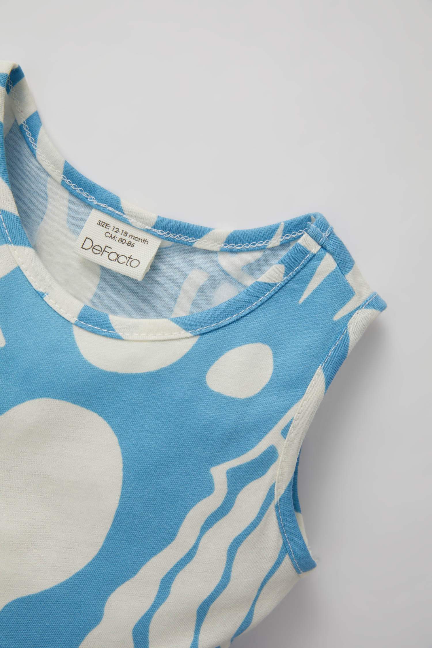 Kız Bebek Desenli Kolsuz Elbise