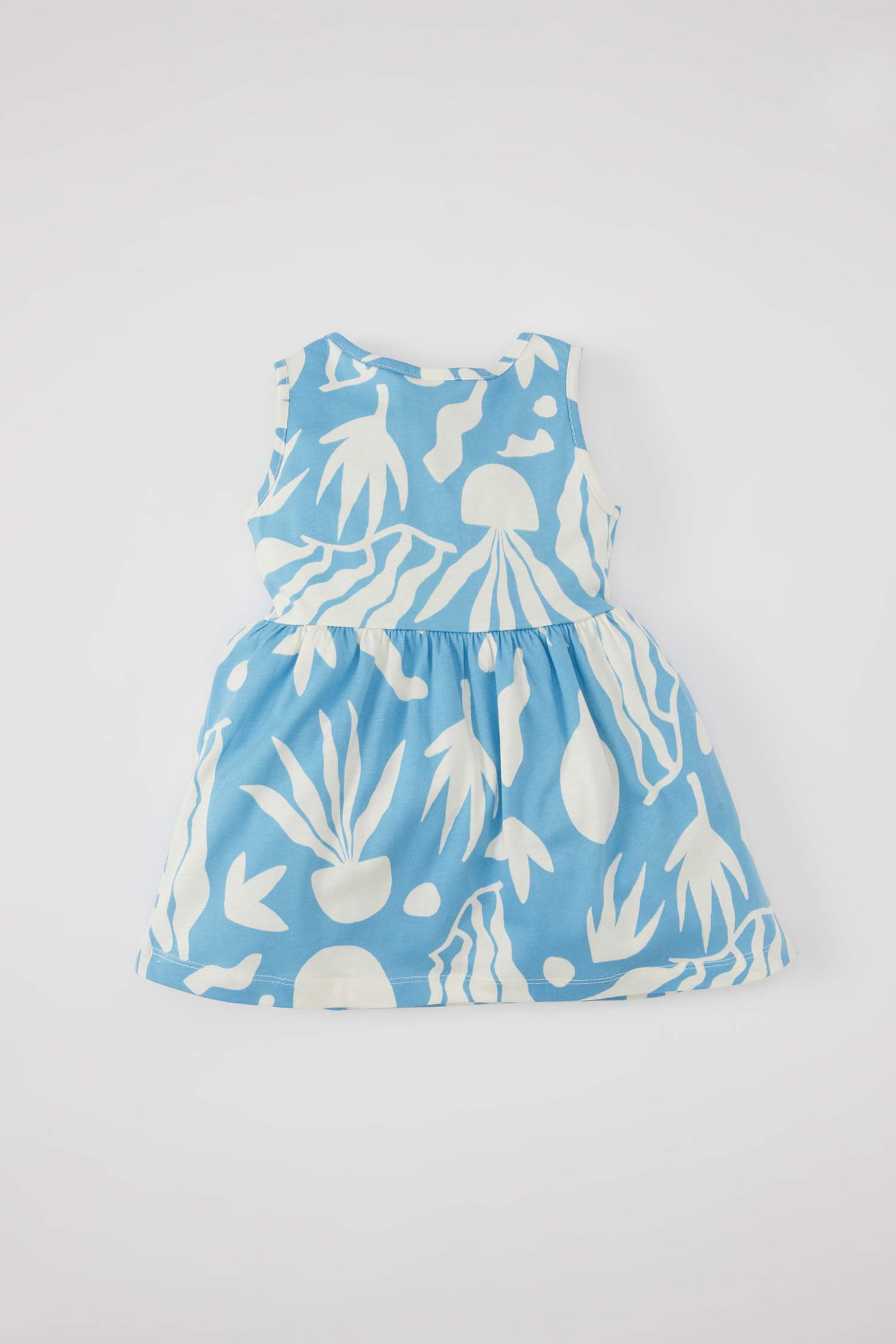 Kız Bebek Desenli Kolsuz Elbise