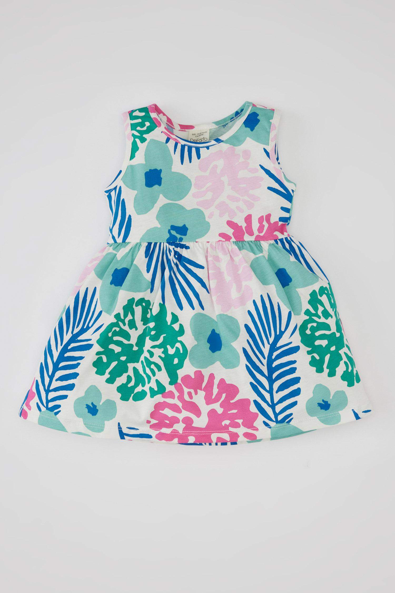 فستان بناتي قصة عادية بدون ردن