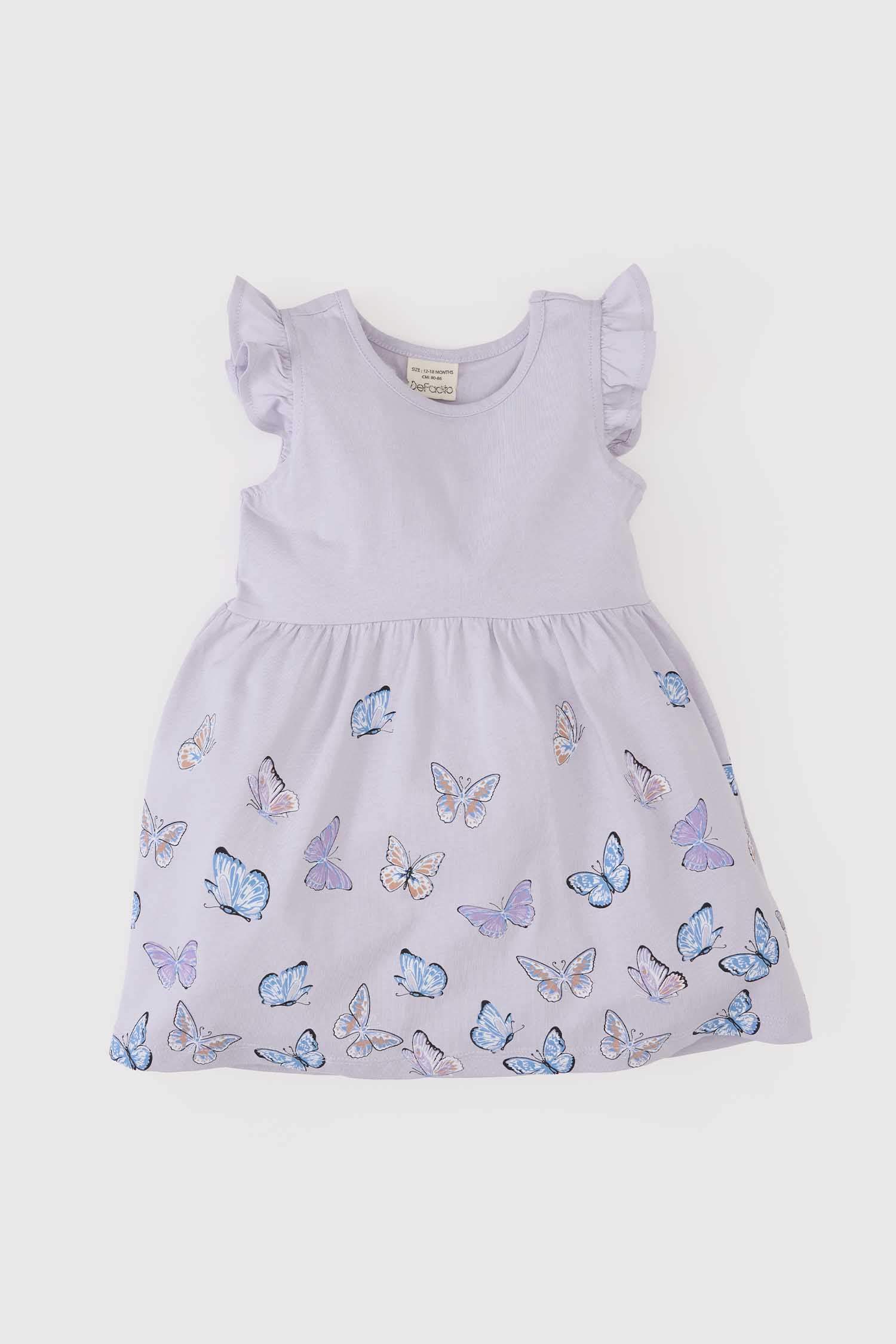 Kız Bebek Çiçekli Kısa Kollu Elbise