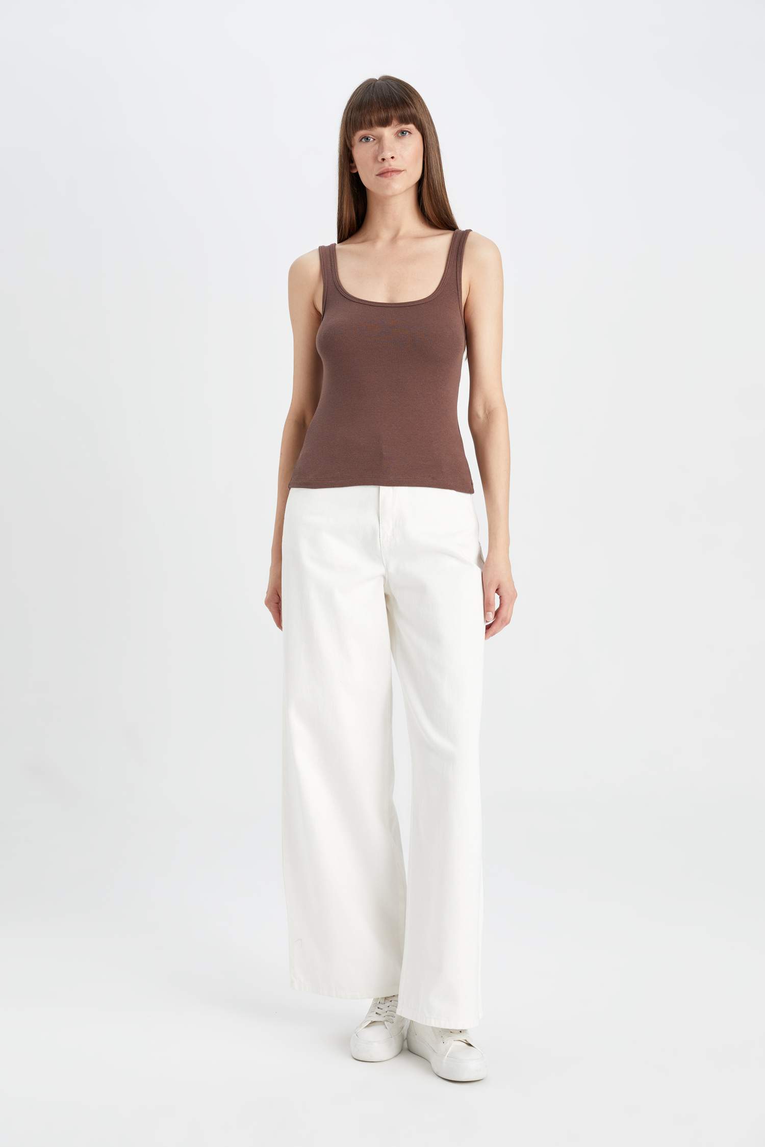 Slim Fit Crew Neck Ribbed Tank Top