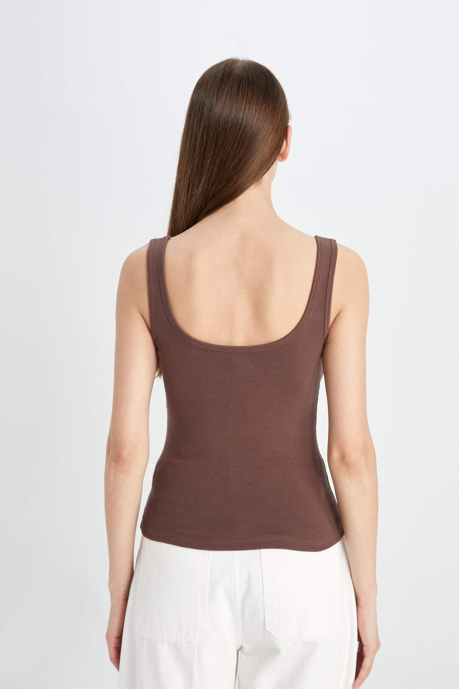 Slim Fit Crew Neck Ribbed Tank Top