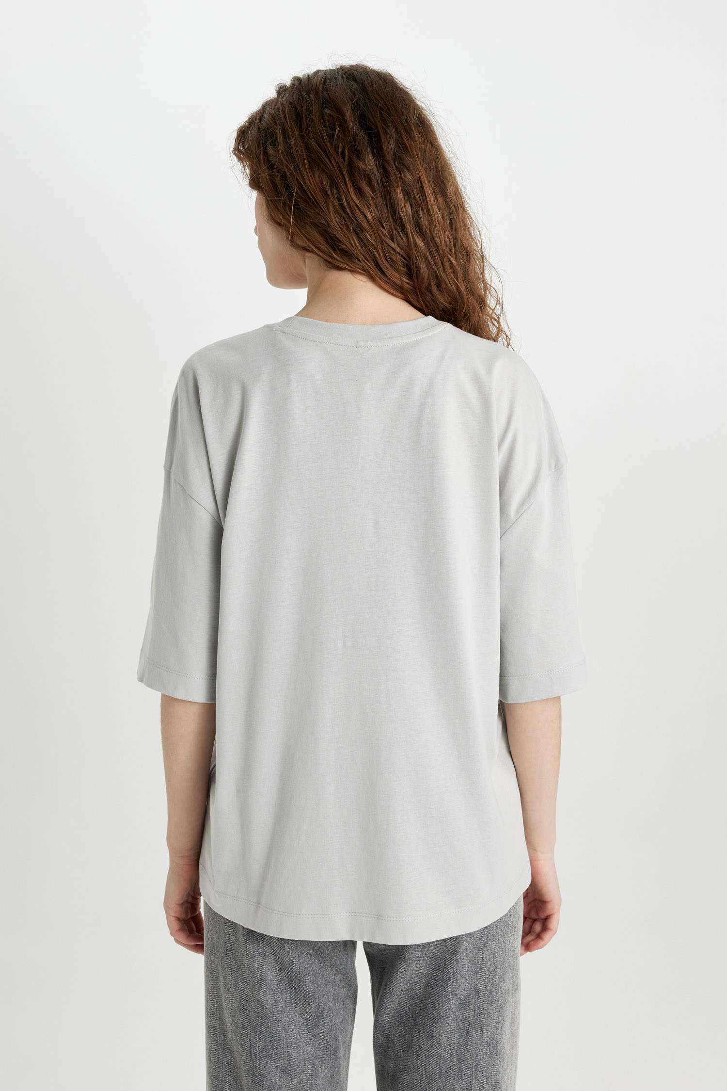 Oversize Fit Crew Neck Cotton T-Shirt