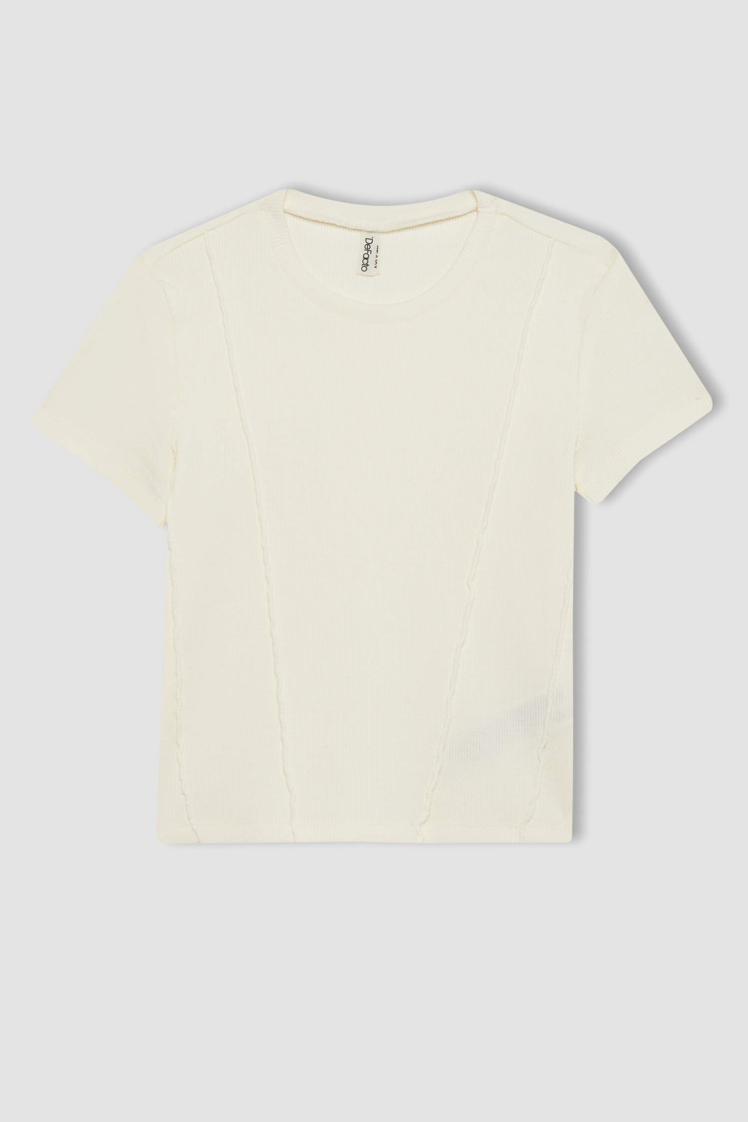 Girl Slim Fit Ribbed Short Sleeve T-Shirt