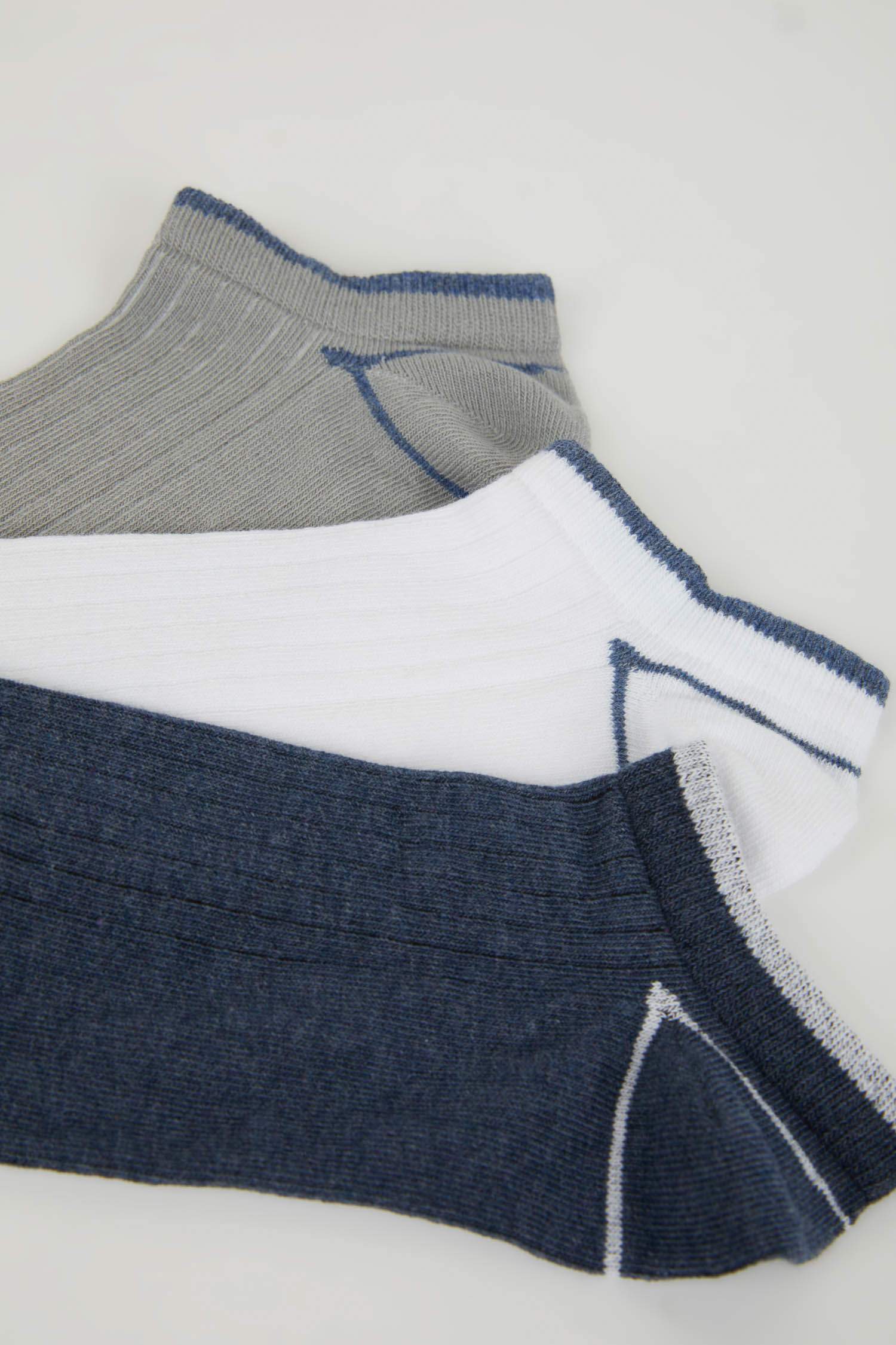 Erkek 3'lü Pamuklu Patik Çorap