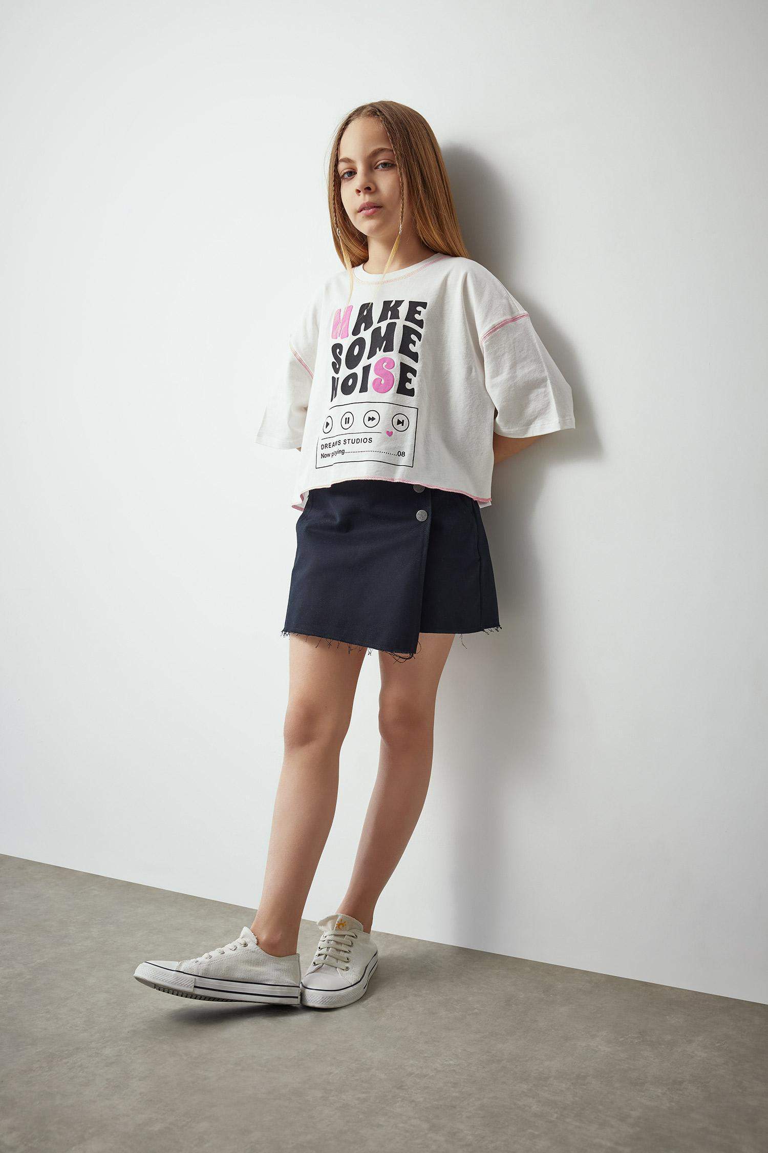 Girl Cotton Regular Fit Skirt