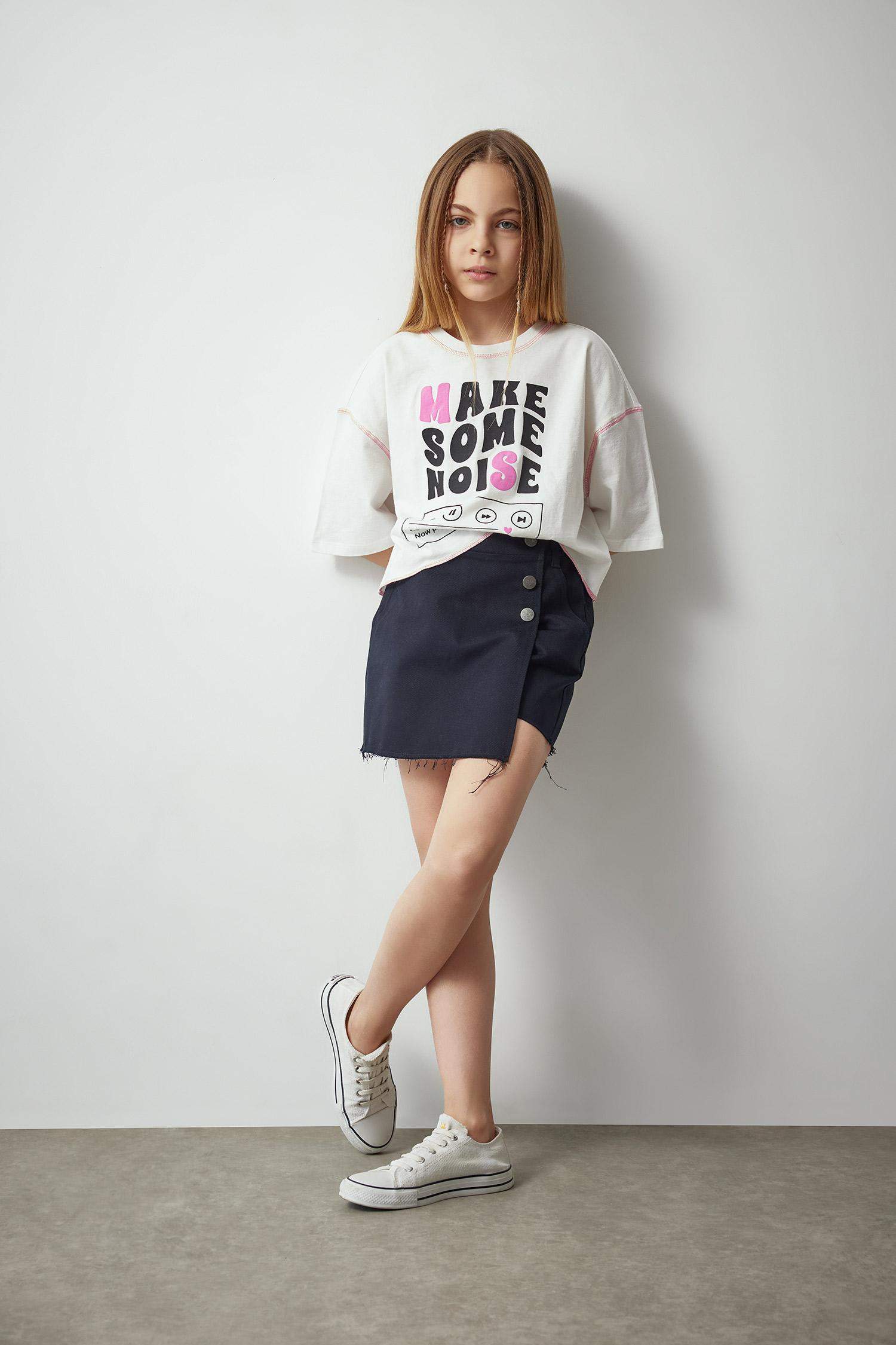 Girl Cotton Regular Fit Skirt