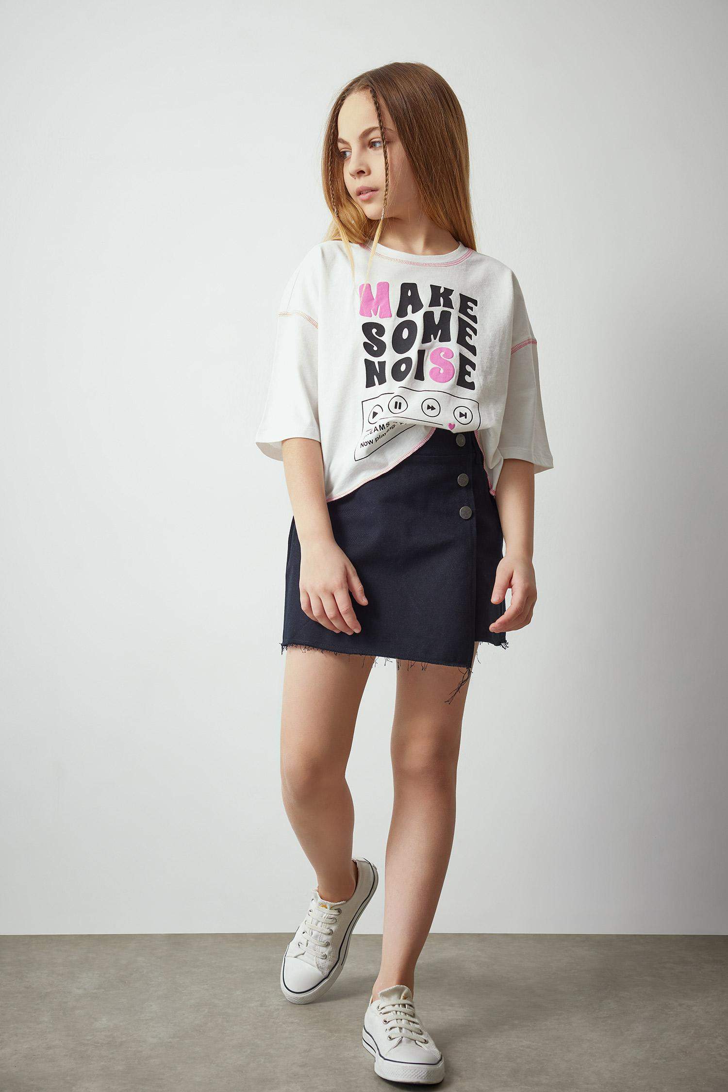 Girl Cotton Regular Fit Skirt