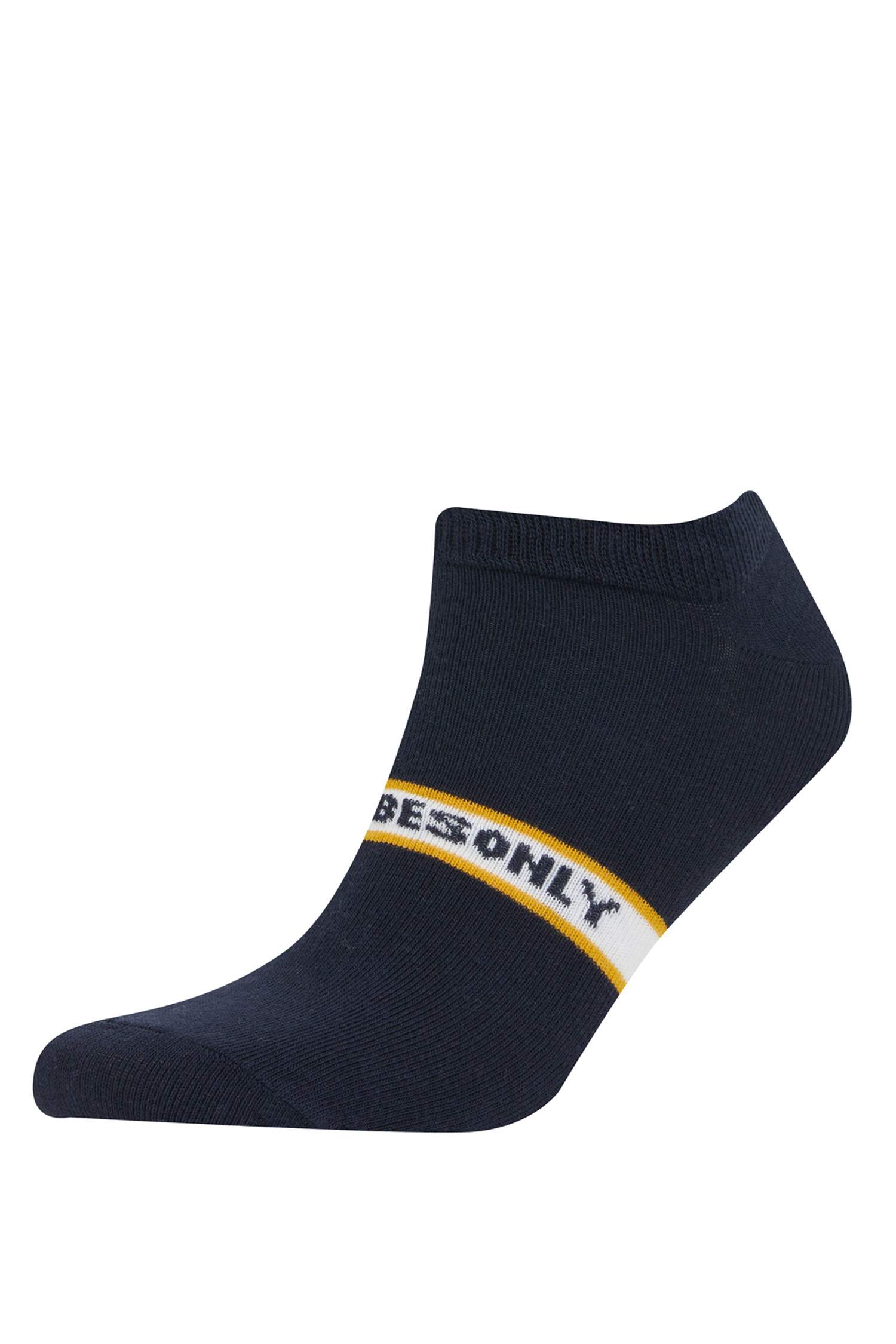 Man Striped 5 Piece Cotton Booties Socks