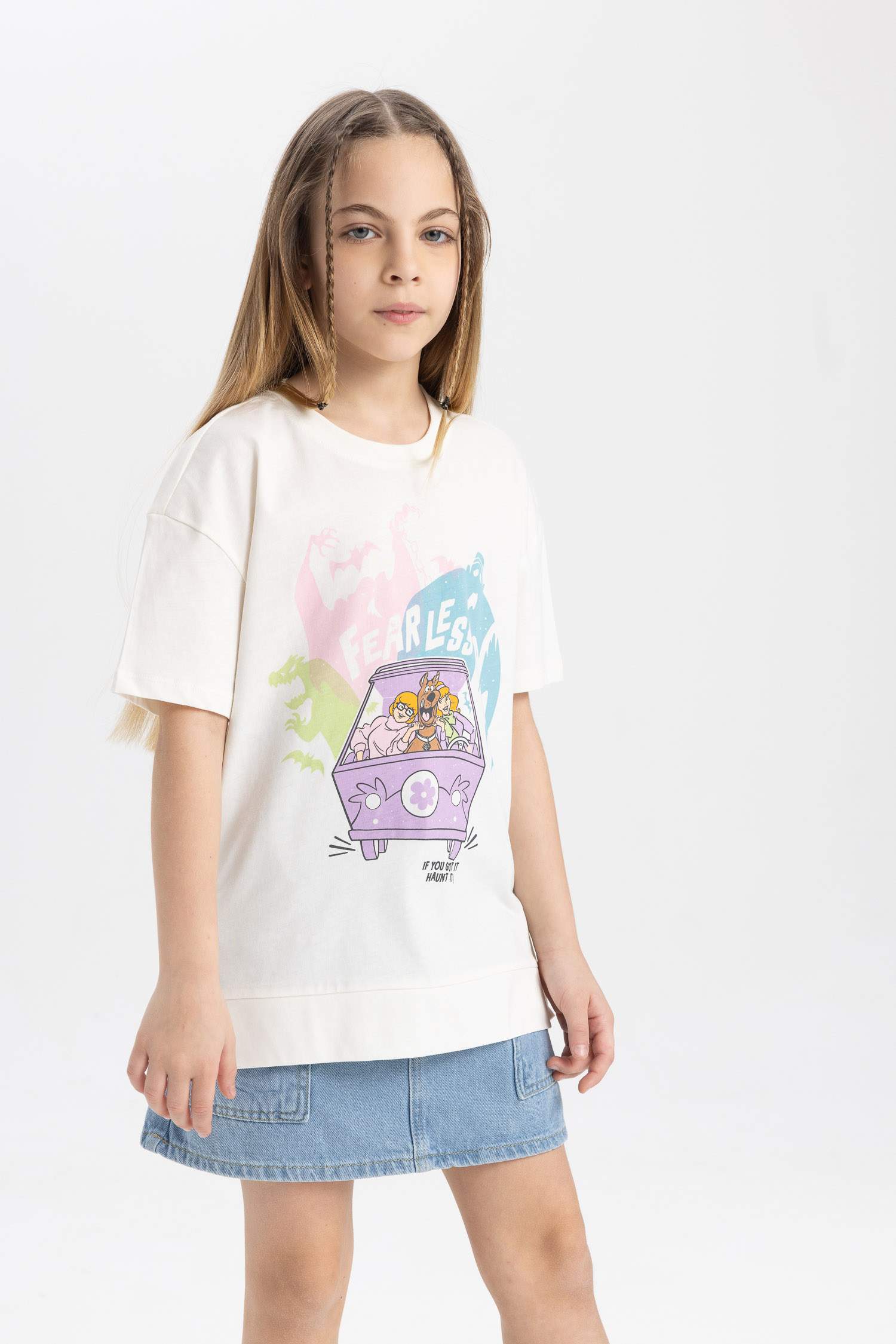 Girl Scooby Doo Oversize Fit Crew Neck T-Shirt