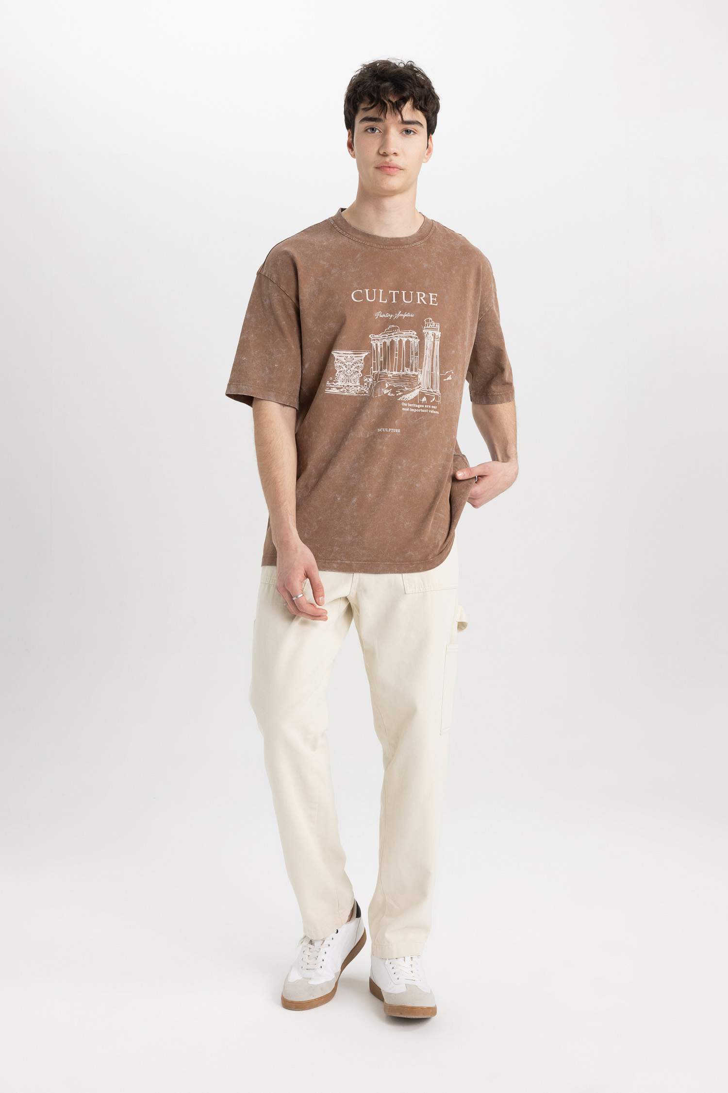 Oversize Fit Crew Neck Printed T-Shirt