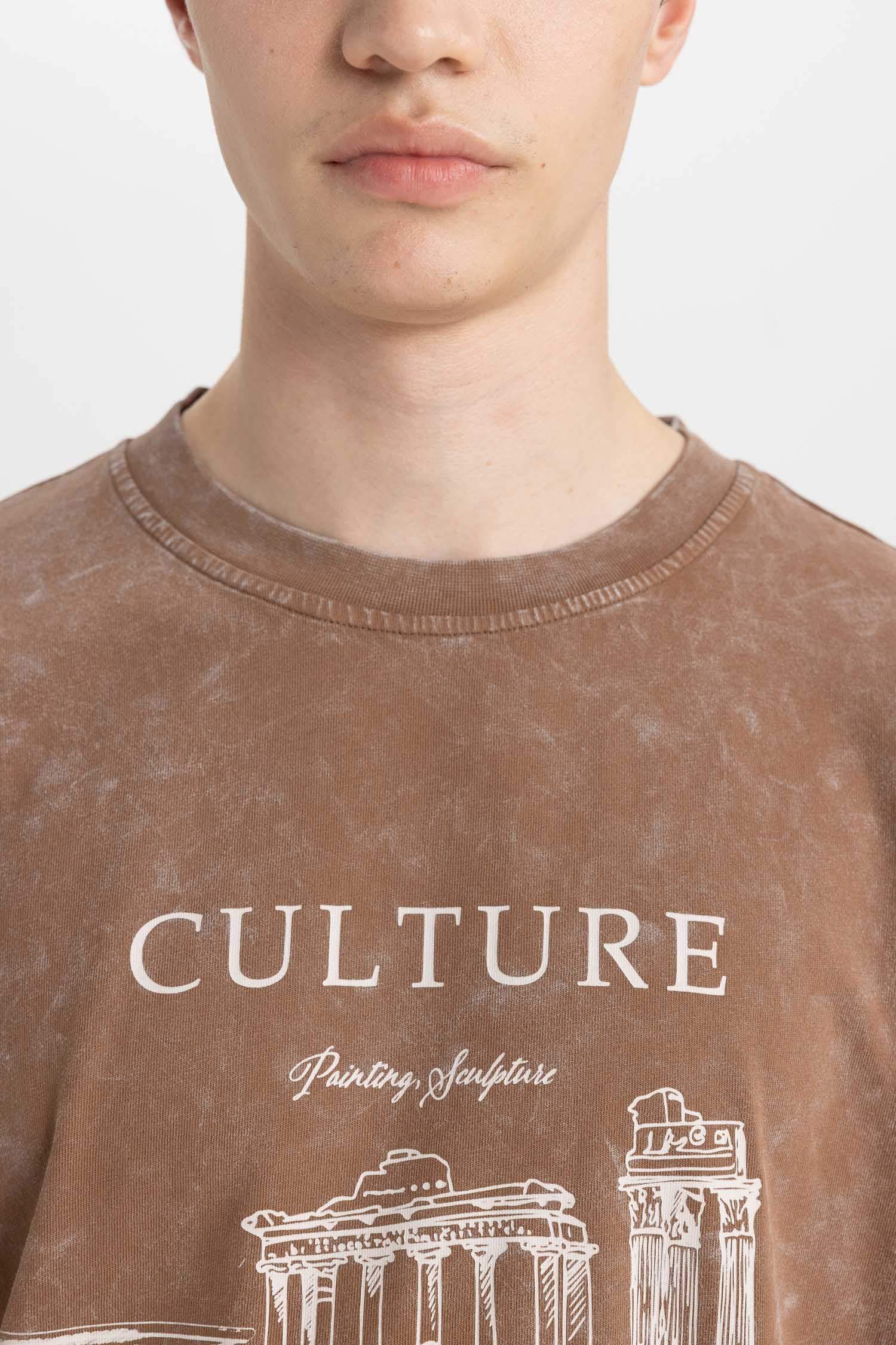 Oversize Fit Crew Neck Printed T-Shirt