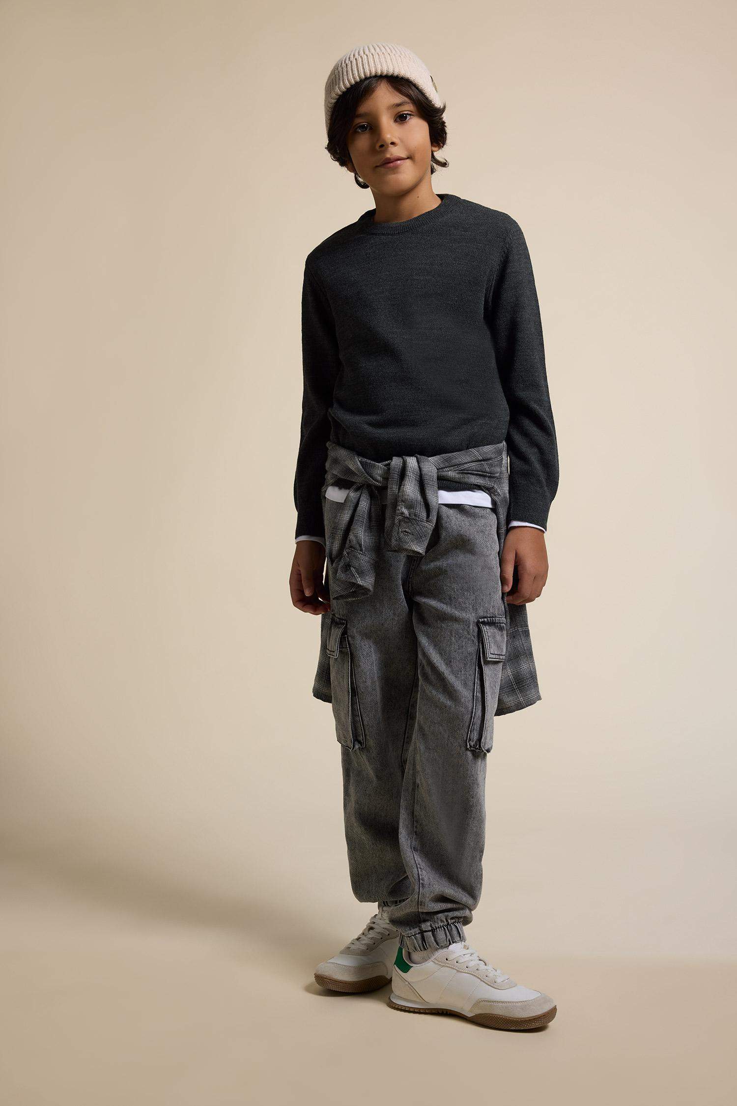 Boy Cargo Jogger Elastic Banded Leg Jeans