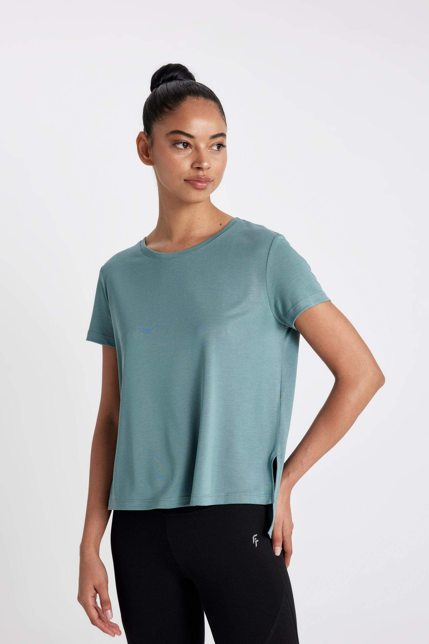 DeFactoFit Standard Fit Modal Crew Neck T-Shirt