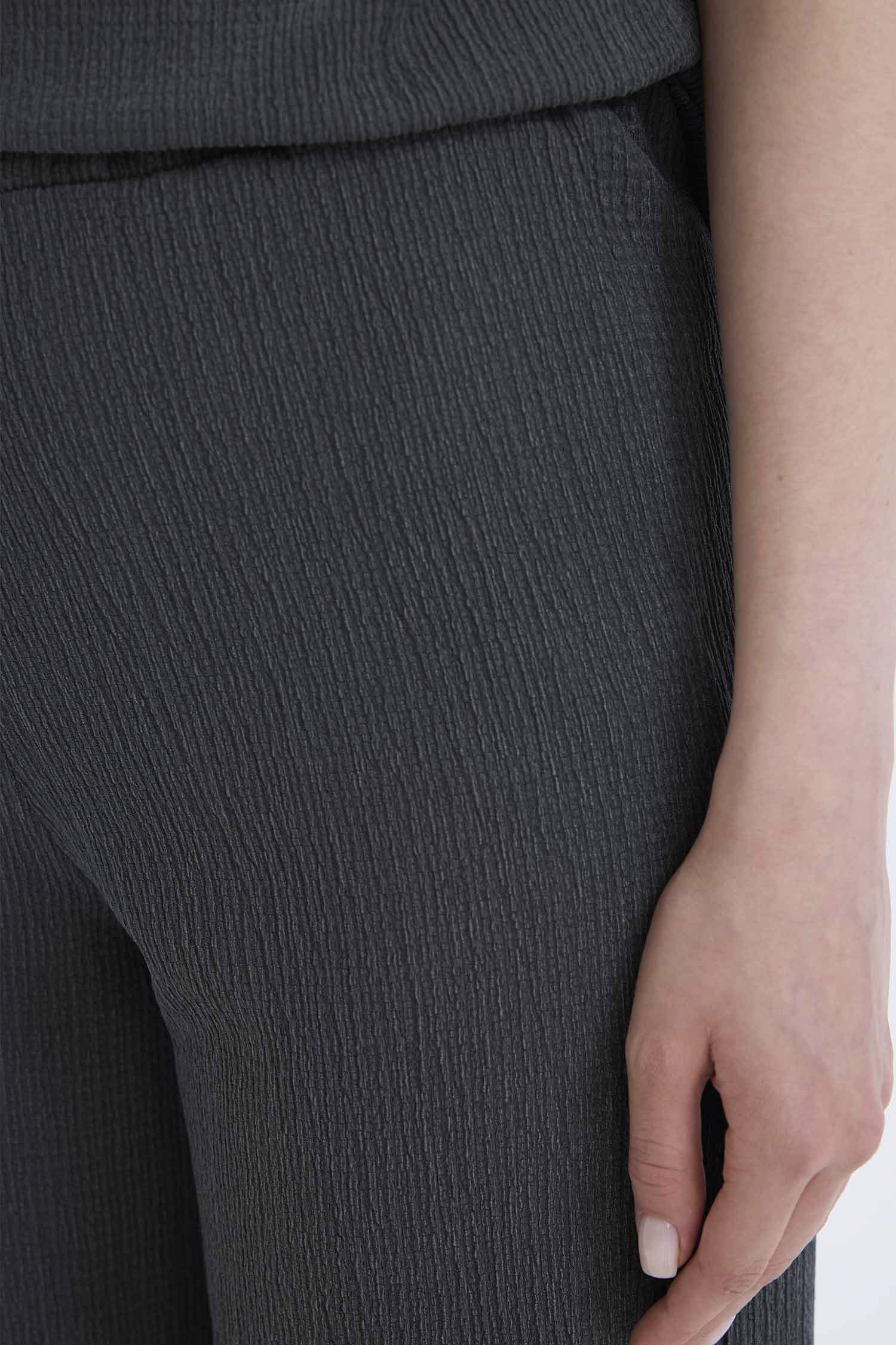 Bürümcük Pantolon Wide Leg Geniş Bol Paça Beli Lastikli