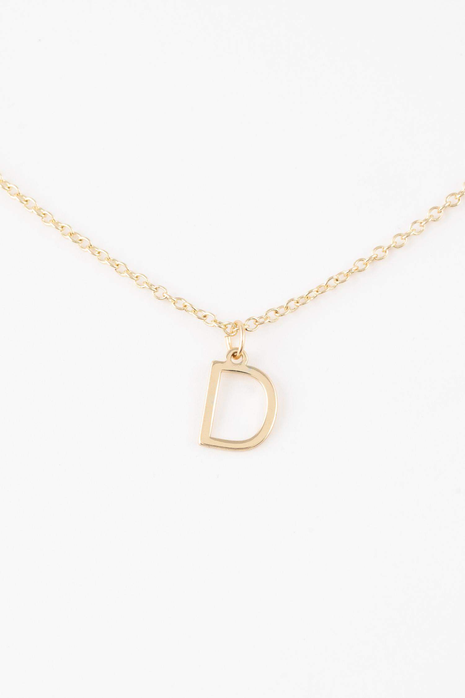 Kadın D Harfli Gold Kolye