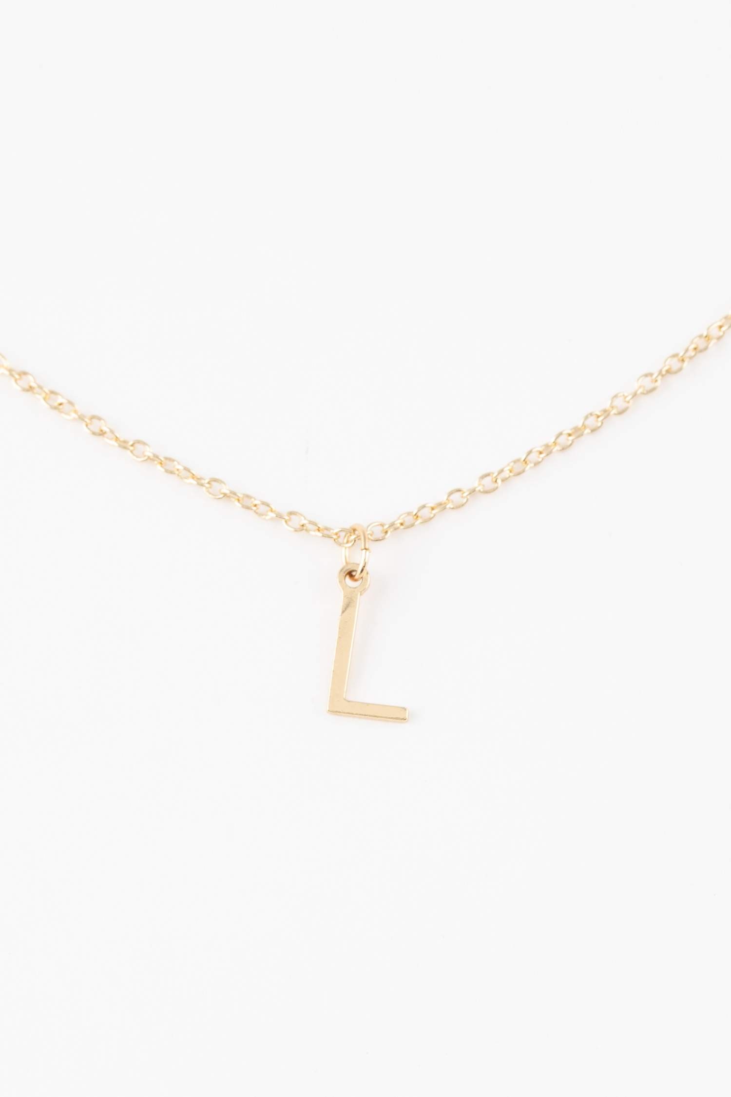 Kadın L Harfli Gold Kolye