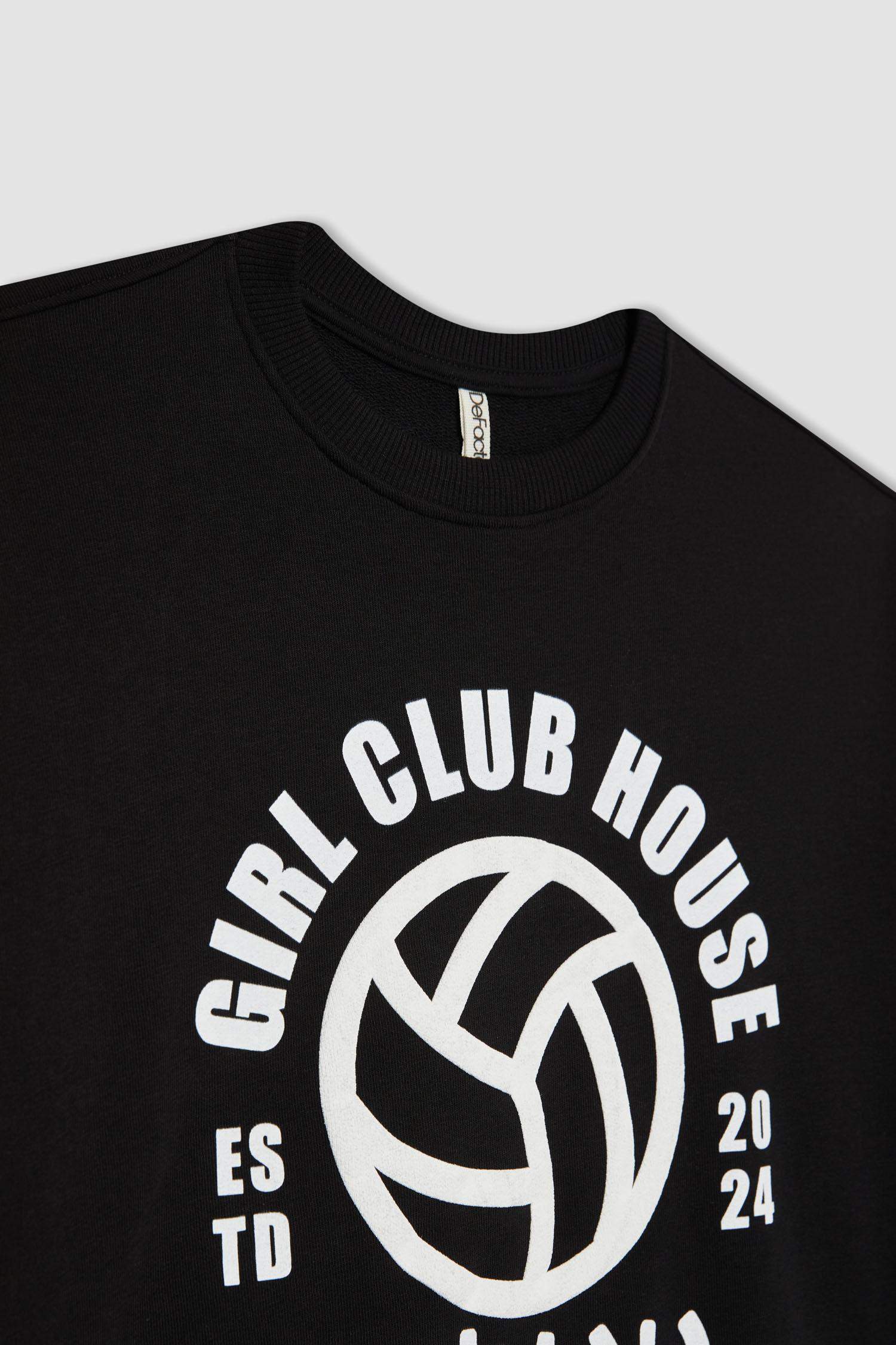 Girl Oversize Fit Crew Neck Sweatshirt