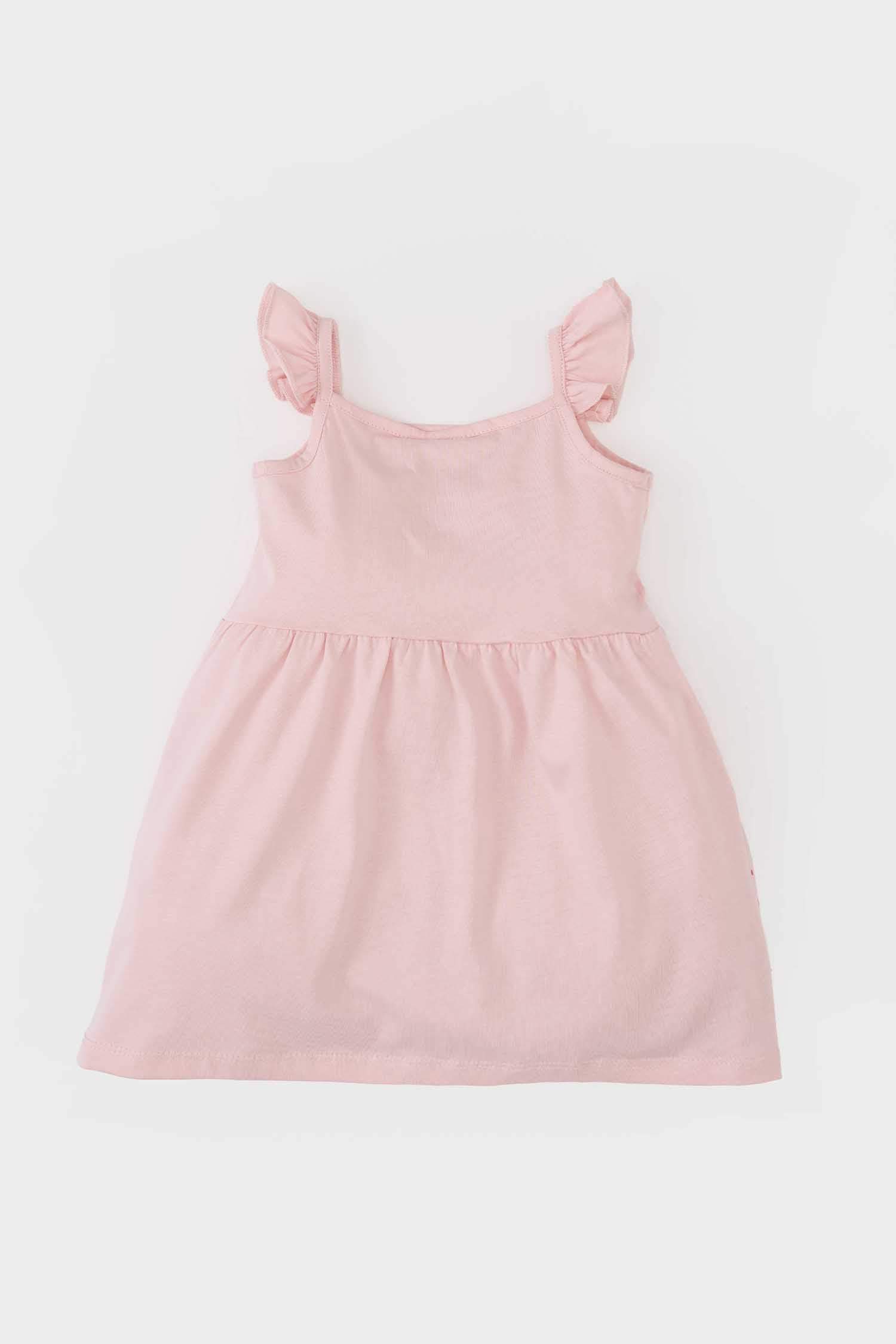 Kız Bebek Çiçekli Askılı Elbise