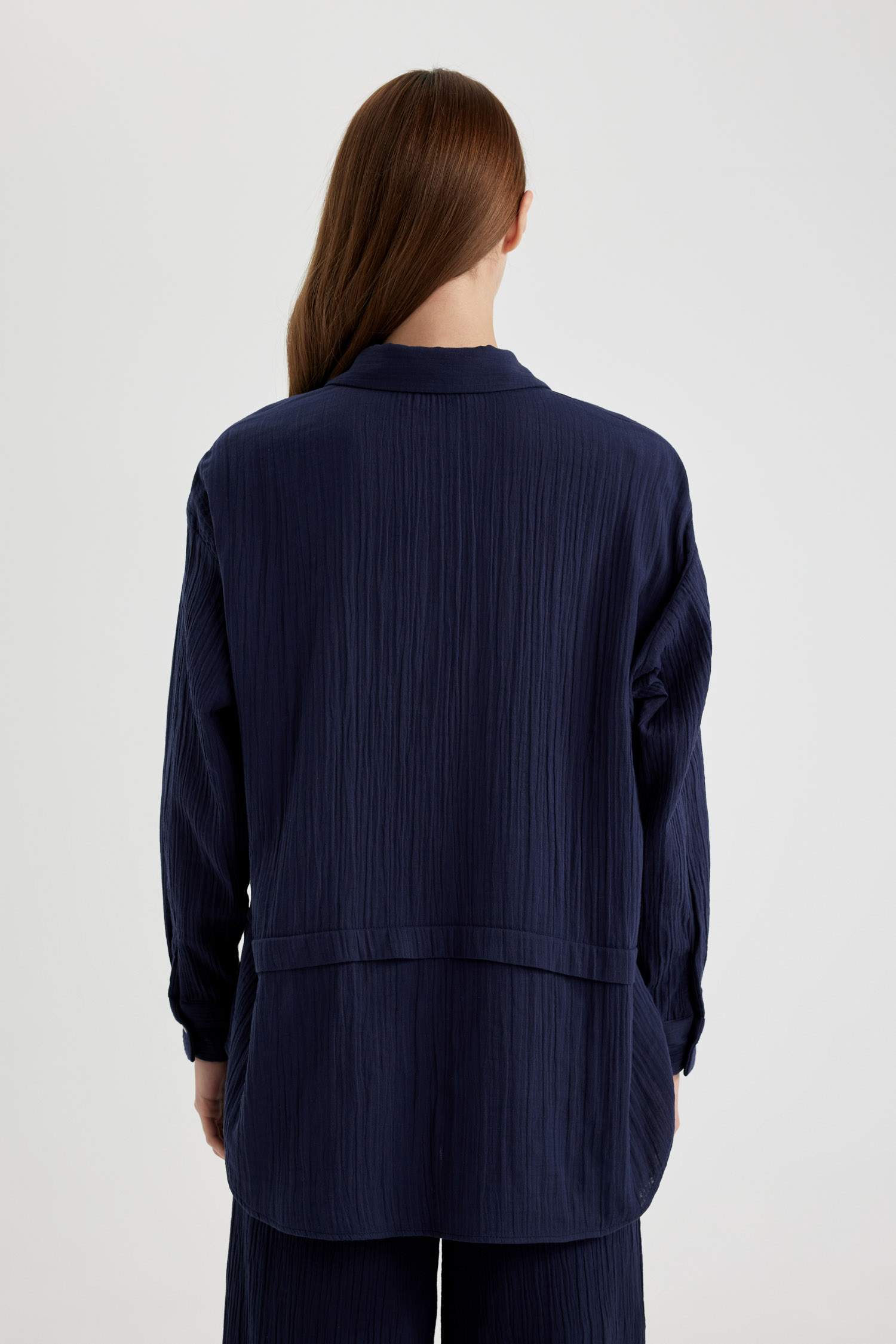 Relax Fit Müslin Uzun Kollu Gömlek Tunik