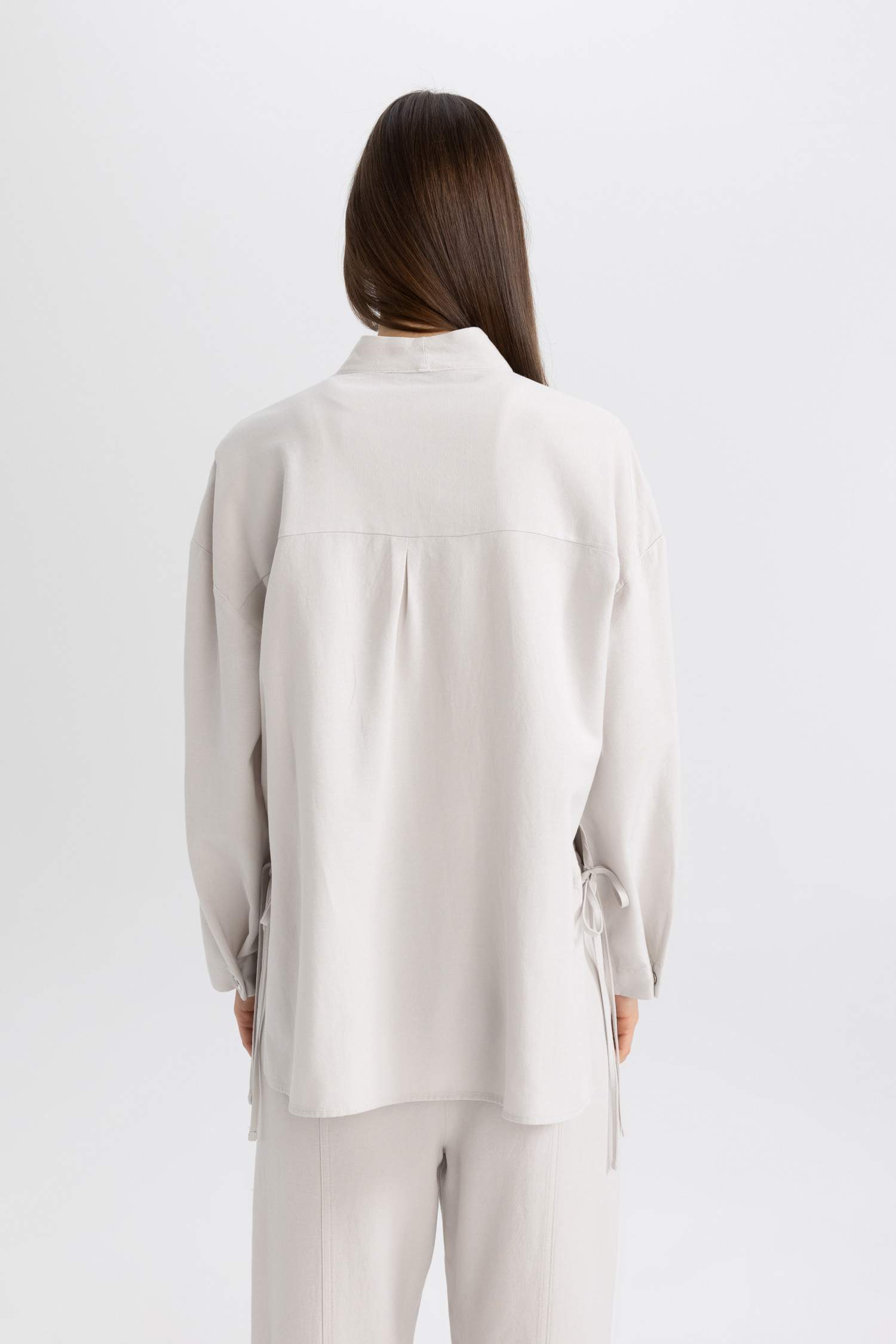 كيمونو كتان قصة مريحة بياخة V