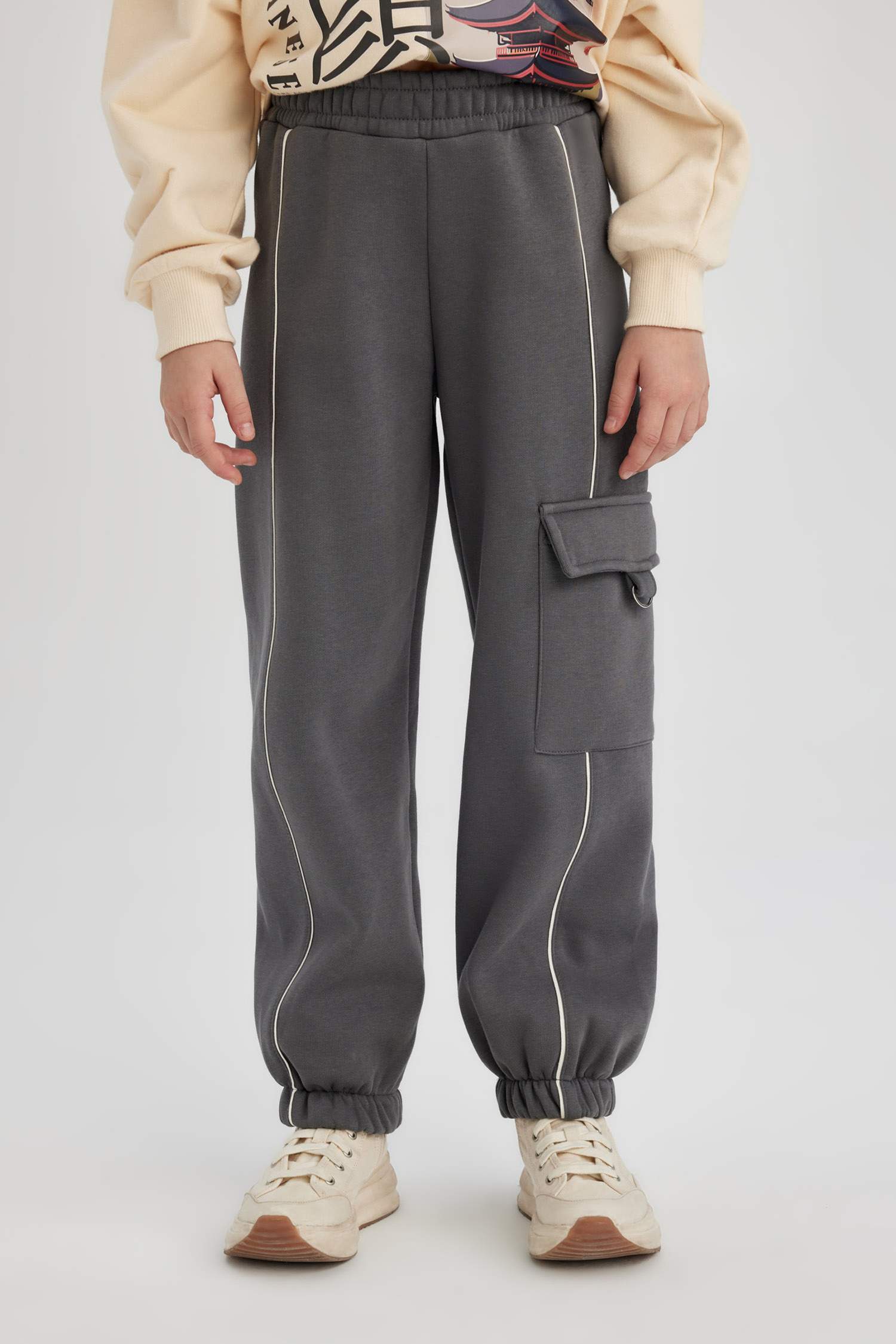 Pantalon de Jogging Cargo épais à Poches Larges Et Ample Pour Fille
