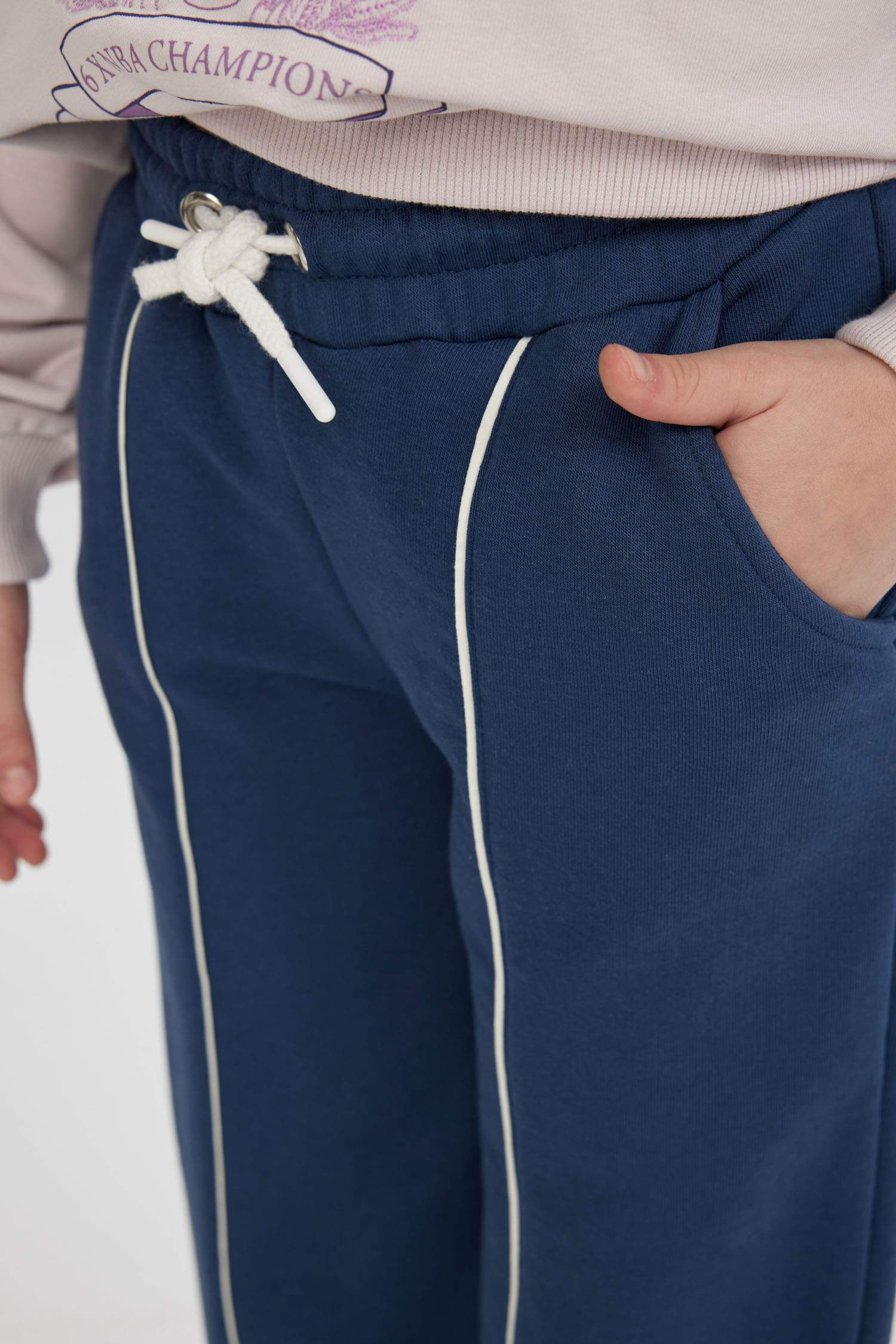 Kız Çocuk Loose Fit Beli Bağcıklı Lastikli Paça Cepli Jogger Eşofman Altı