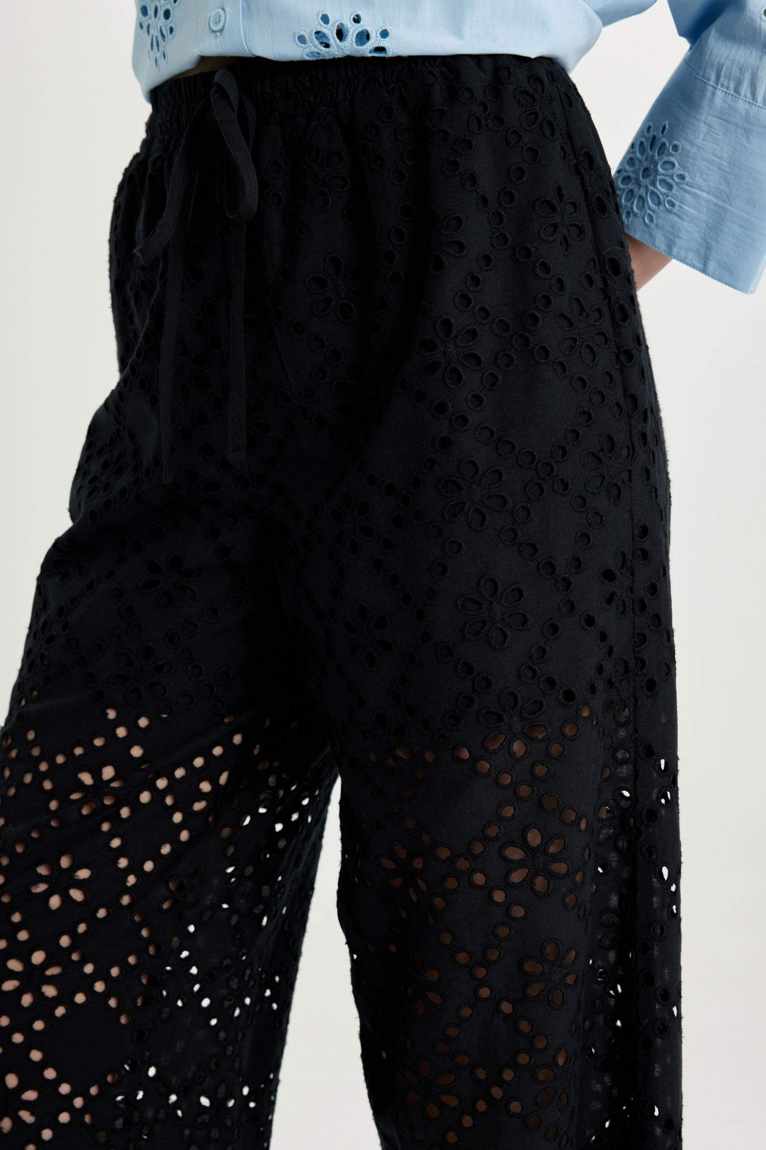 Wide Leg Pocket High Waist Long Trousers