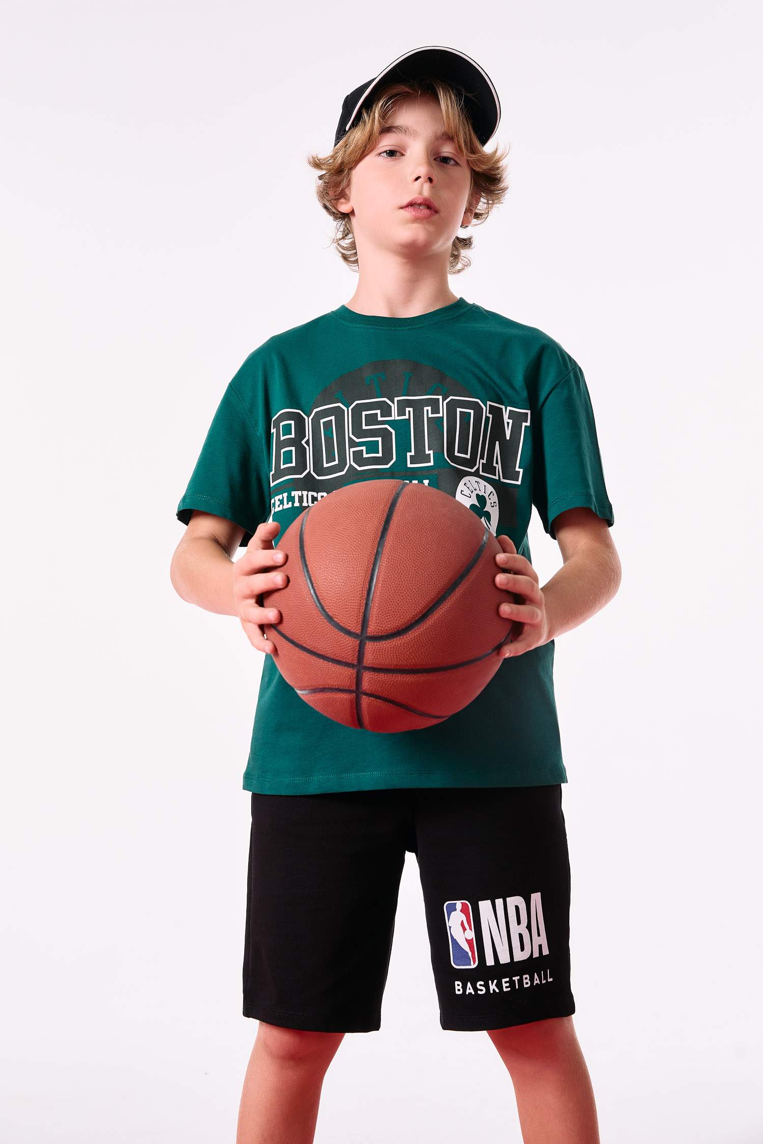 Erkek Çocuk NBA Boston Celtics Bisiklet Yaka Kısa Kollu Tişört