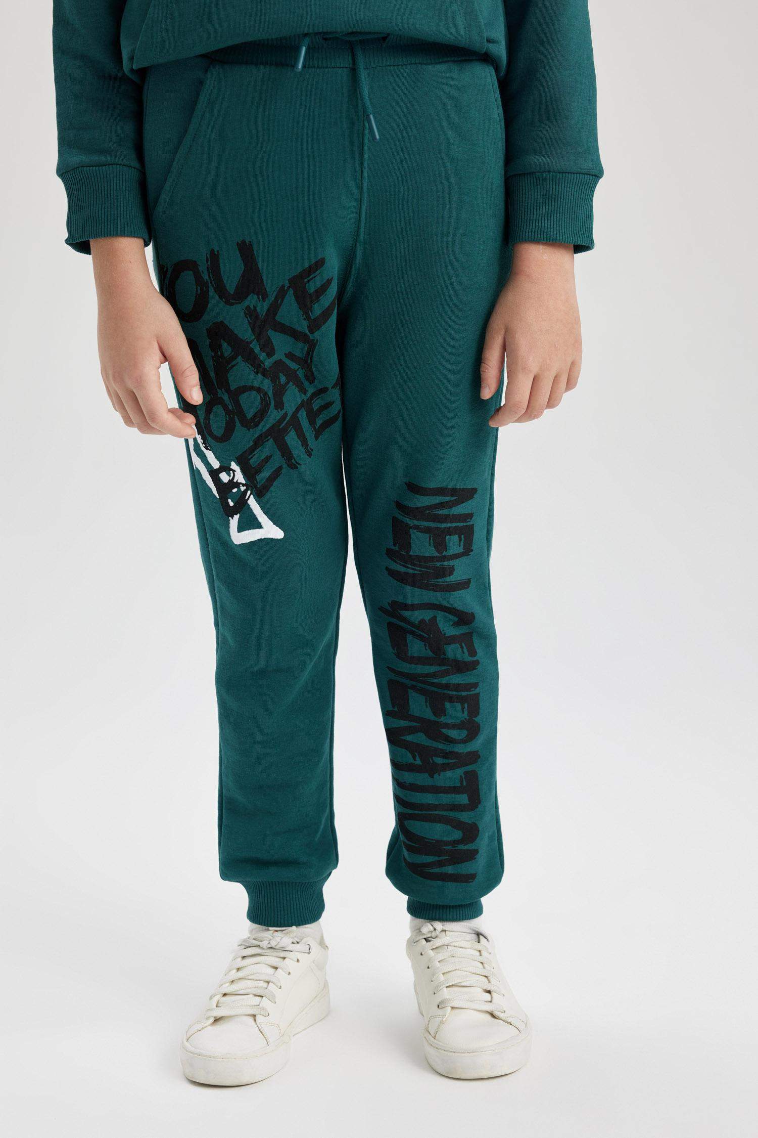 بنطلون بجامة رياضي قماش سميك قصة عادية